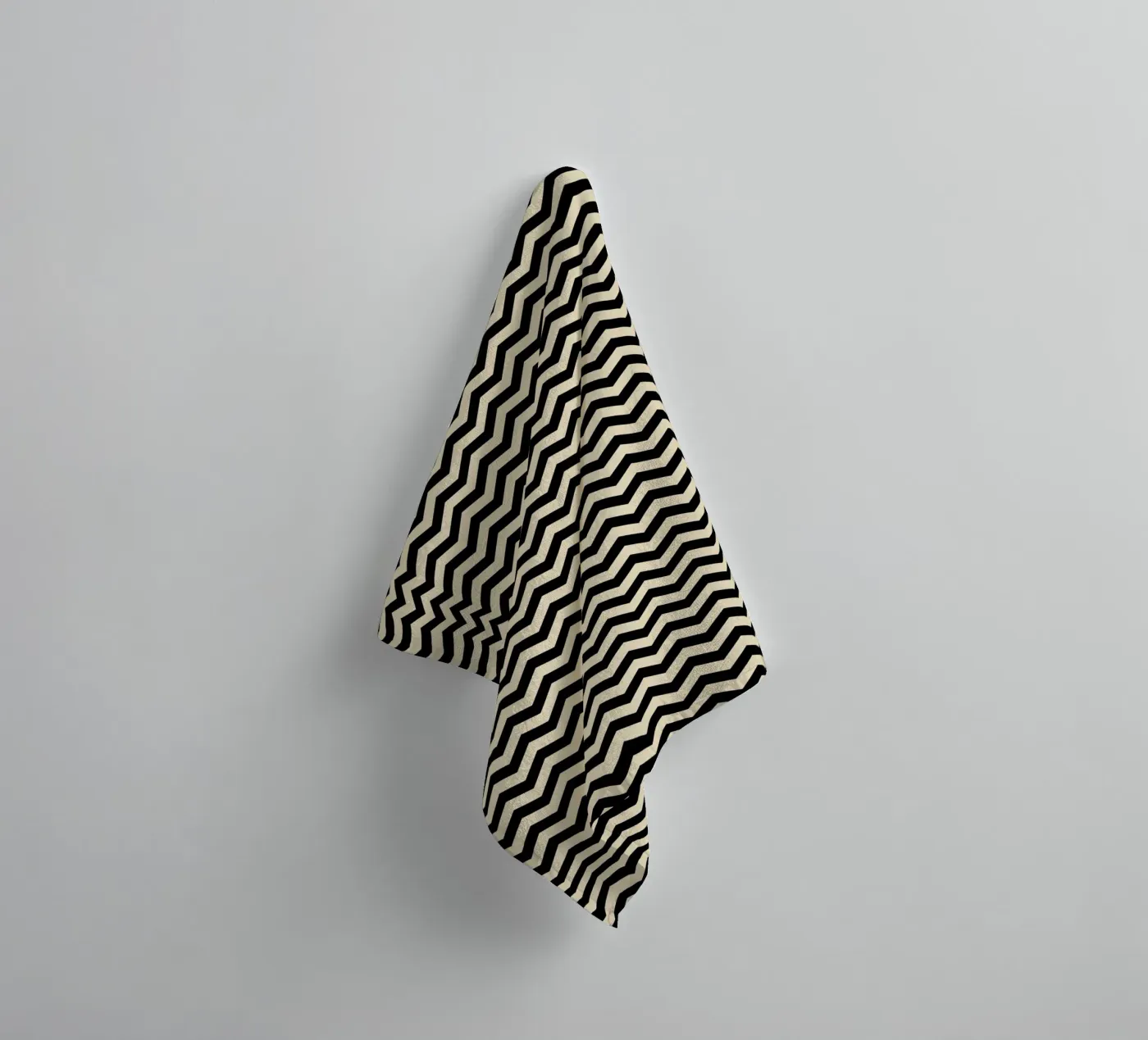 Minimal Chic Basic Chevron Pattern | Black and Beige serviette de bain de Beauty in Simplicity