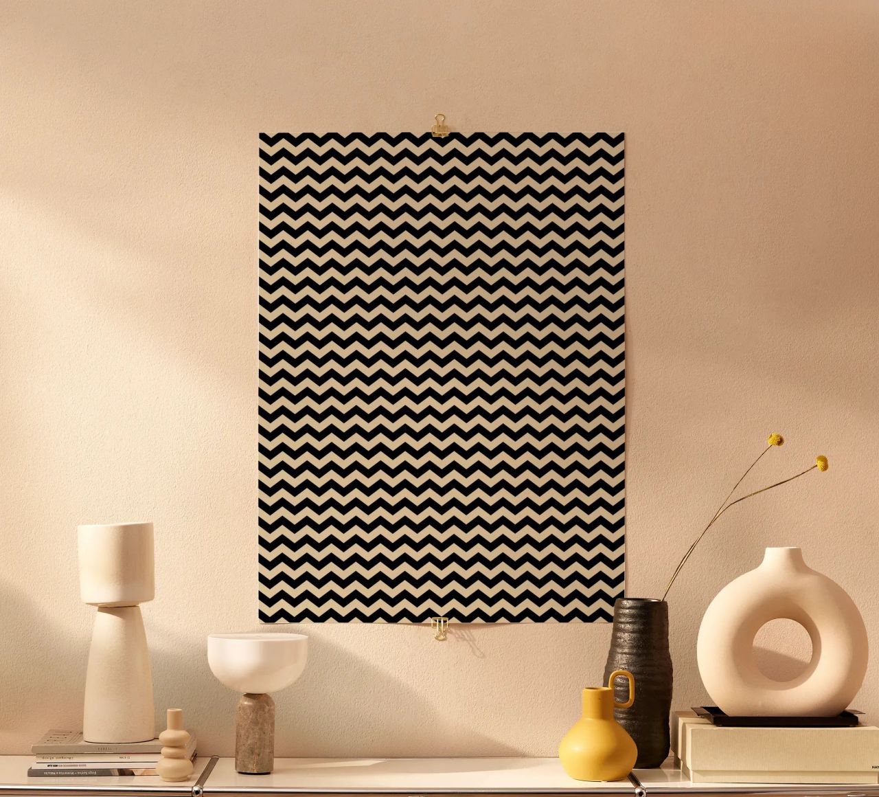 Minimal Chic Basic Chevron Pattern | Nero e Beige carta hahnemühle da Beauty in Simplicity