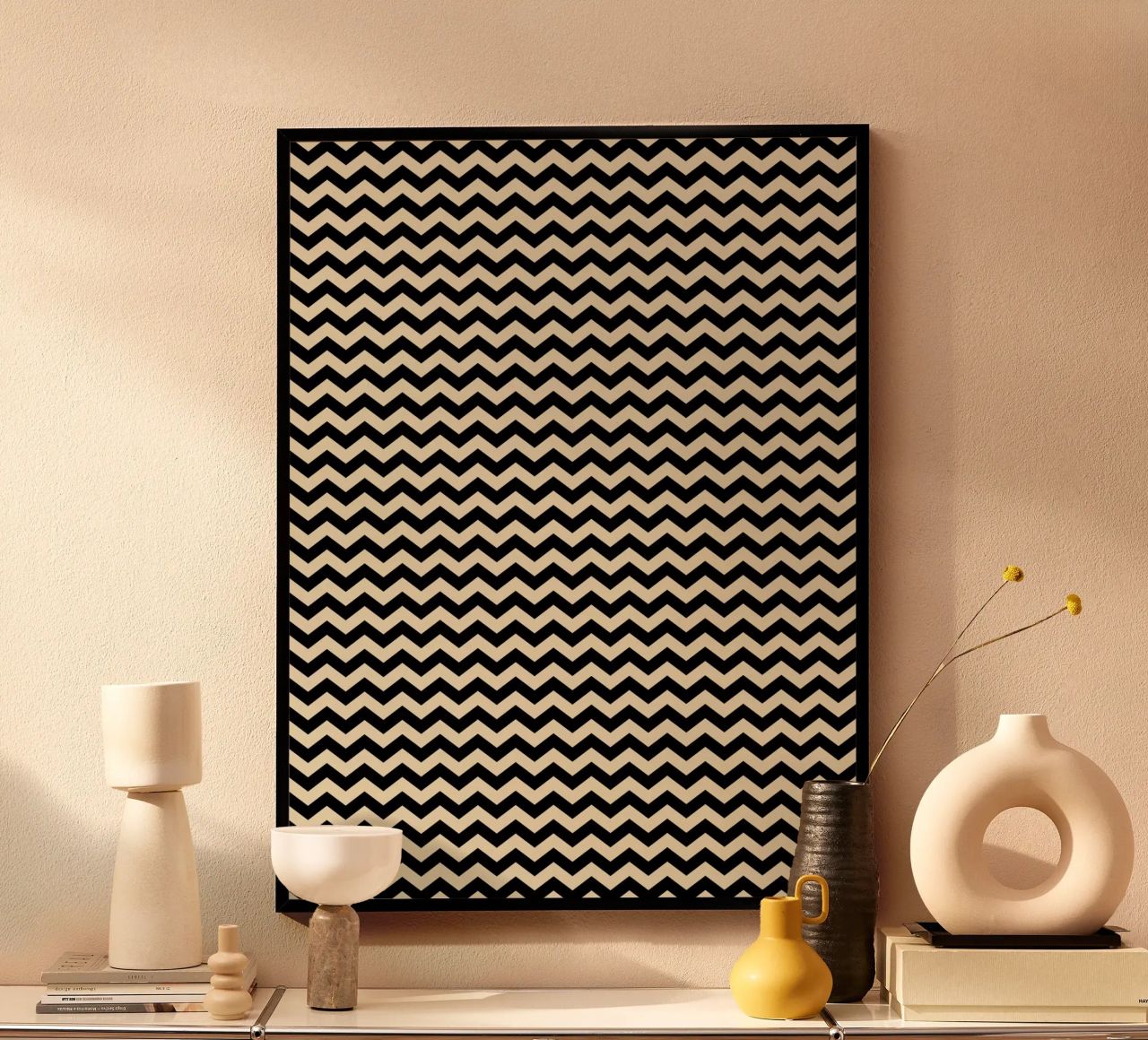 Minimal Chic Basic Chevron Pattern | Nero e Beige carta hahnemühle da Beauty in Simplicity