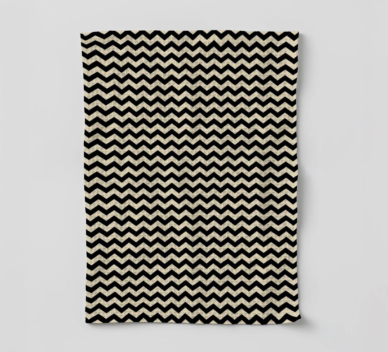 Minimal Chic Basic Chevron Pattern | Nero e Beige canovaccio da cucina da Beauty in Simplicity