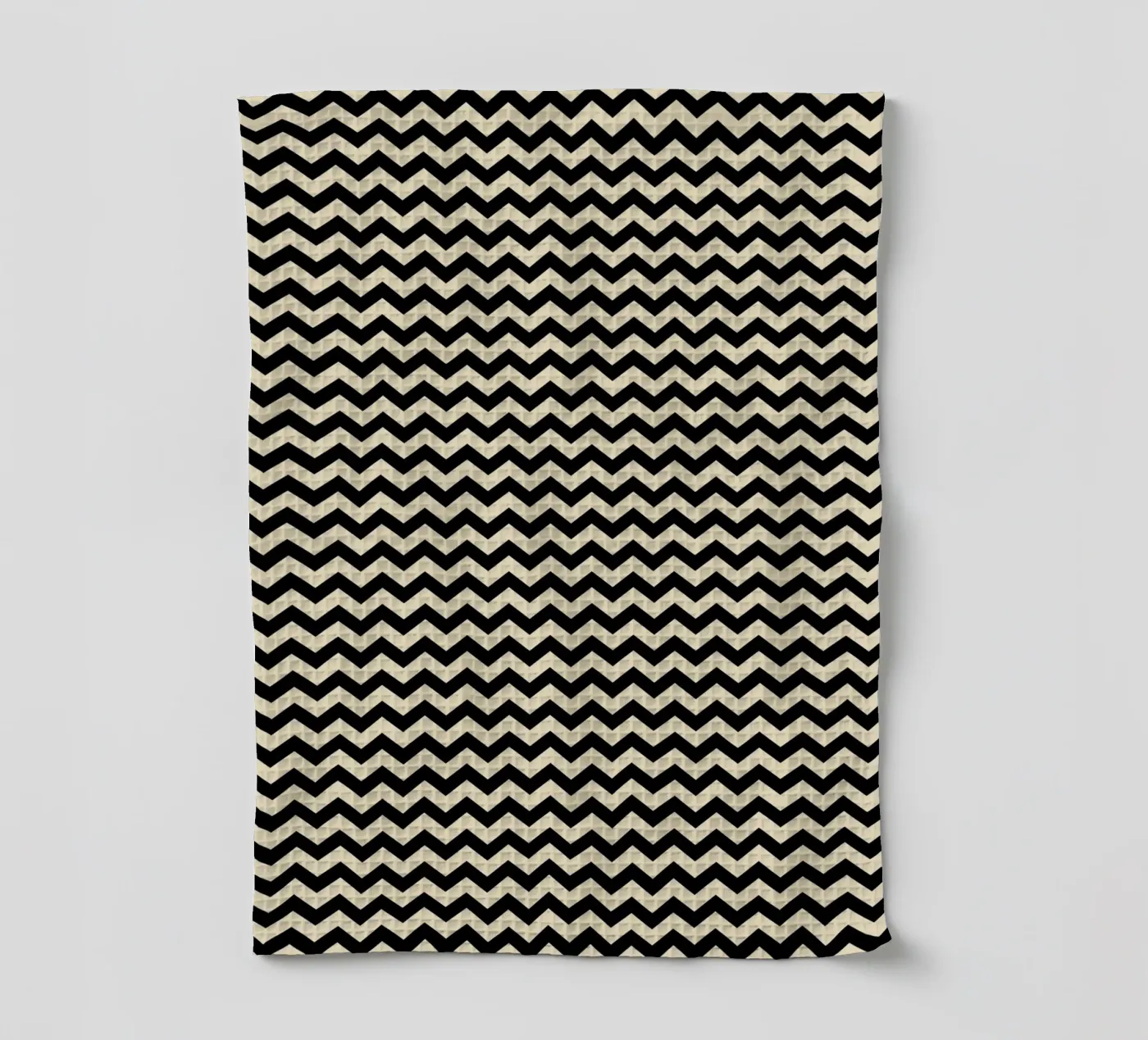 Minimal Chic Basic Chevron Pattern | Black and Beige torchon de Beauty in Simplicity