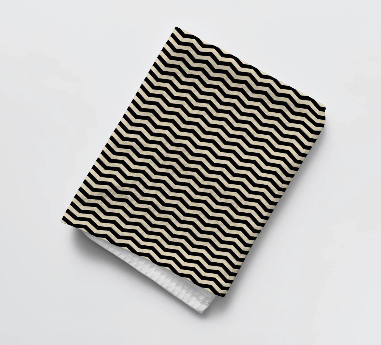 Minimal Chic Basic Chevron Pattern | Nero e Beige canovaccio da cucina da Beauty in Simplicity