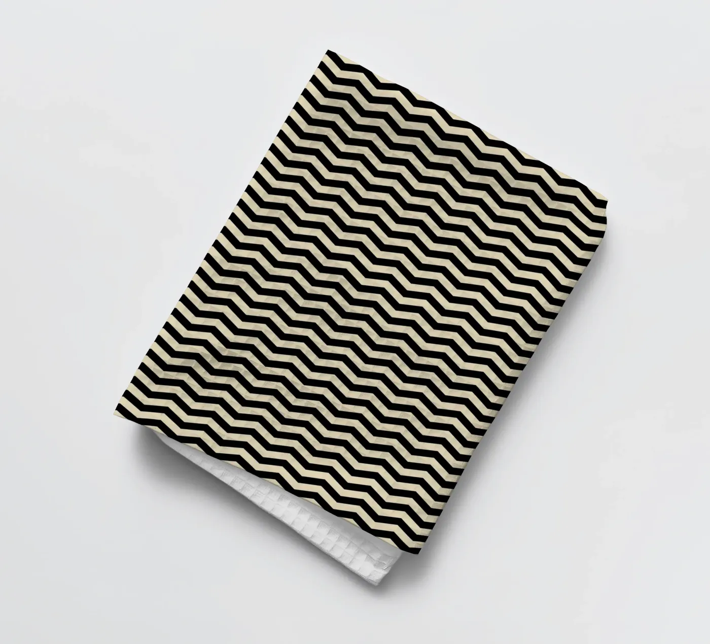 Minimal Chic Basic Chevron Pattern | Black and Beige torchon de Beauty in Simplicity