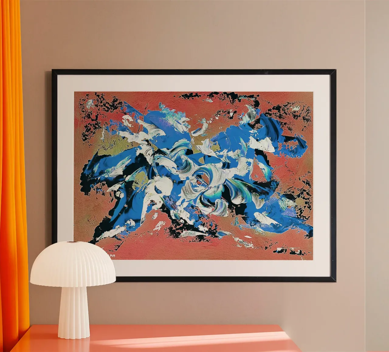 IDEAL GIFT 69 invers. poster con telaio in legno da Thierry Vobmann Abstract painting
