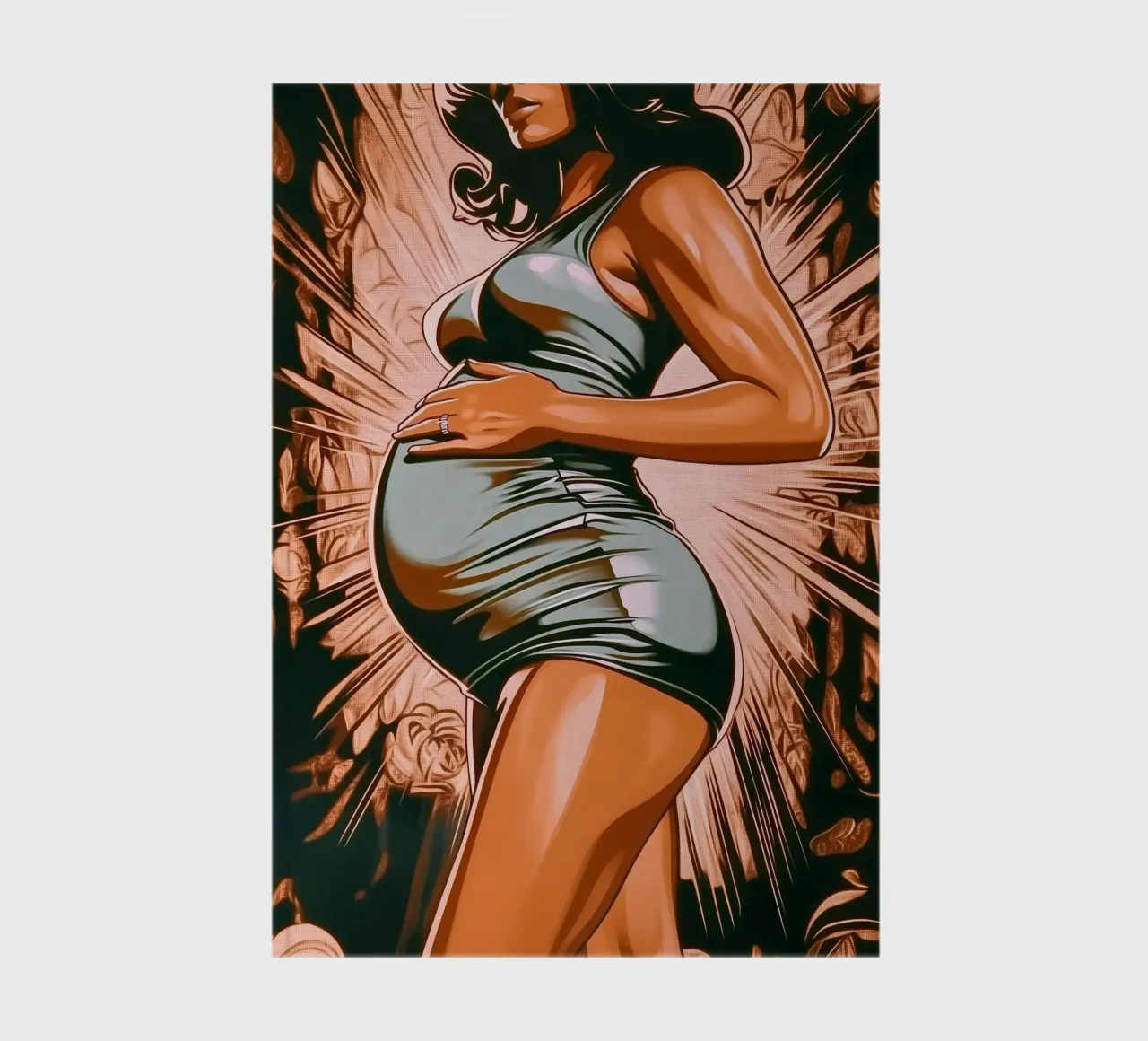 "Bloom" - Portrait d'une femme dans le style d'un roman graphique moderne carnet de notes de Synthaira