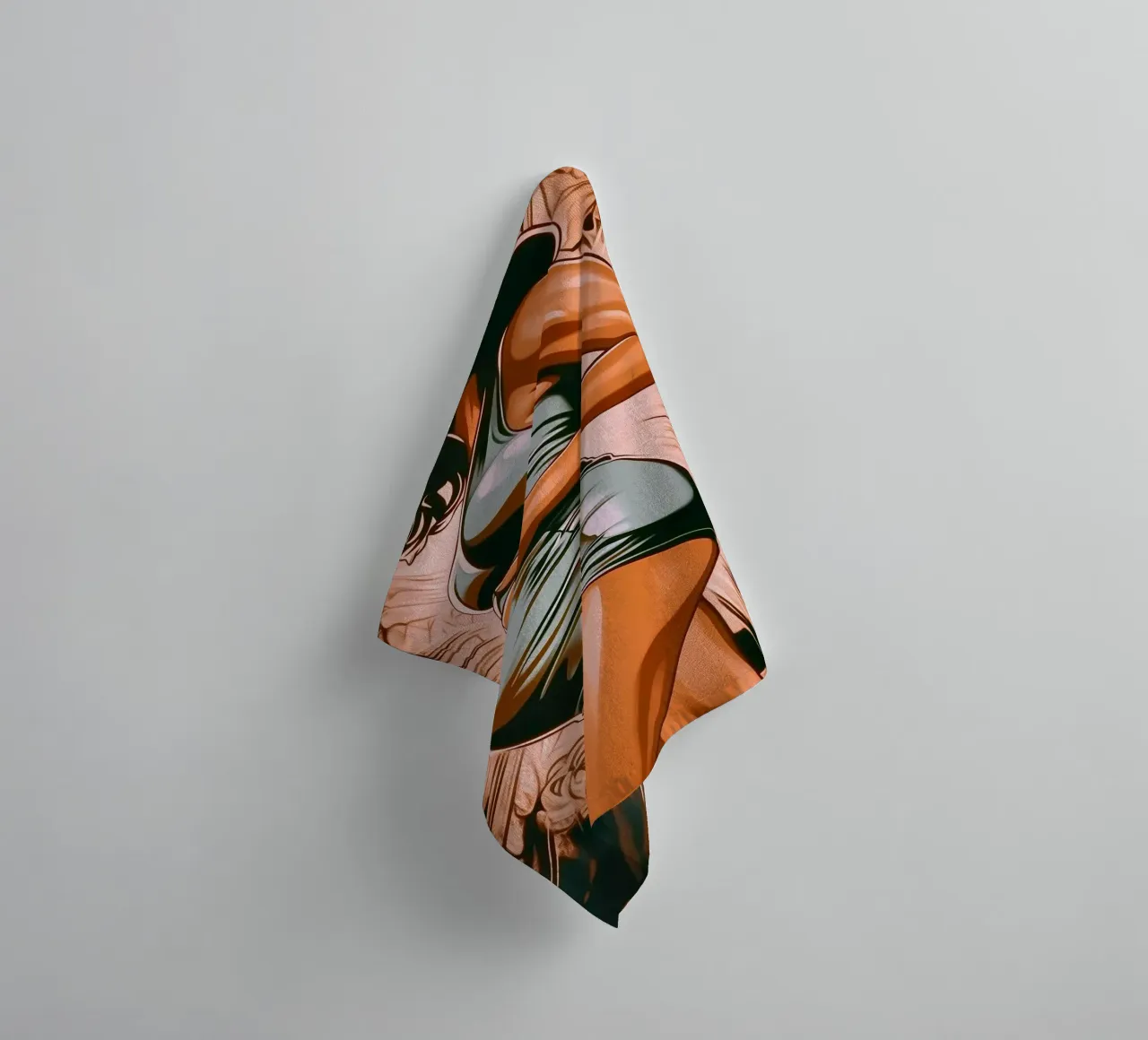 "Bloom" - Portrait d'une femme dans le style d'un roman graphique moderne serviette de bain de Synthaira