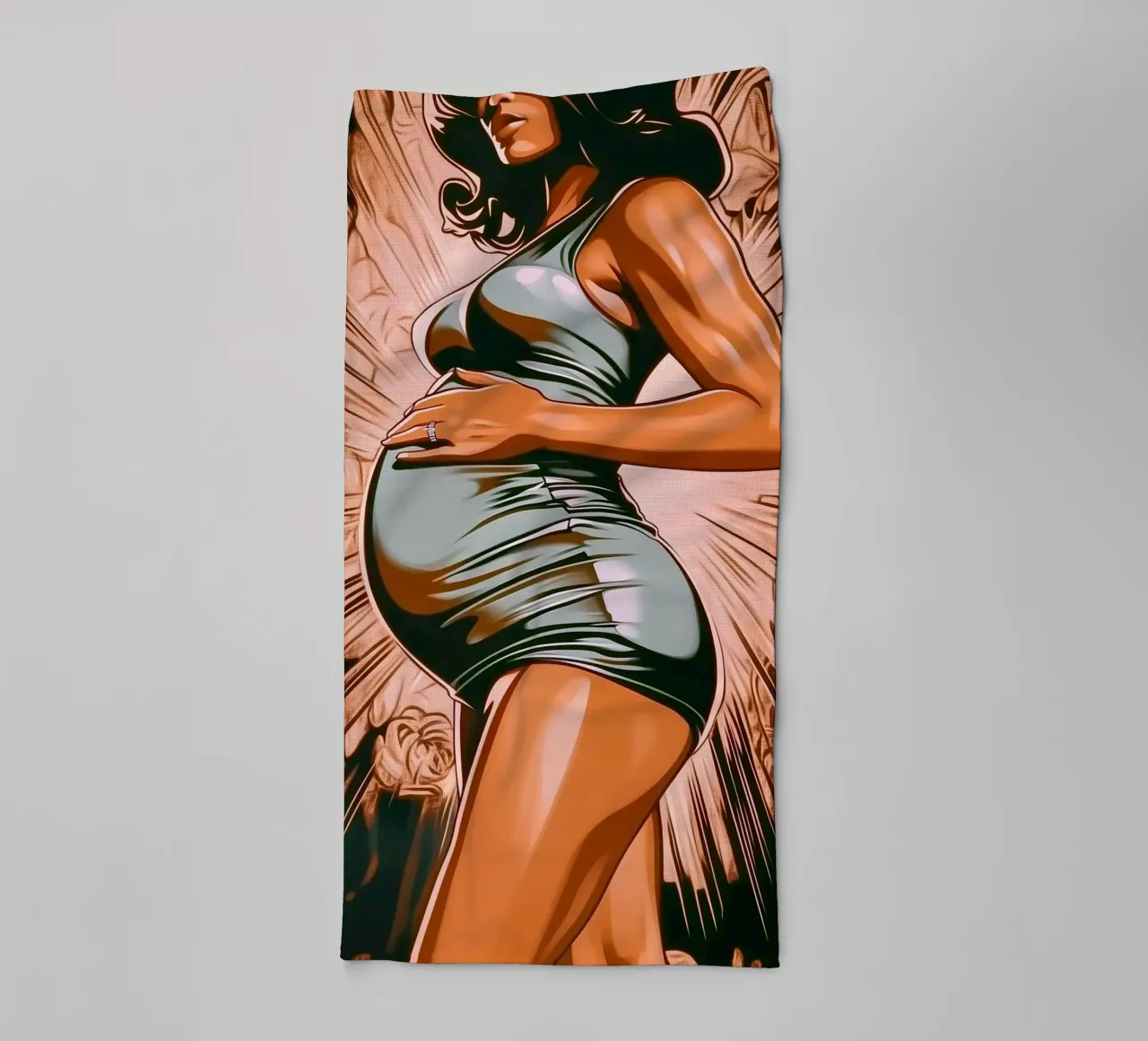 "Bloom" - Portrait d'une femme dans le style d'un roman graphique moderne serviette de bain de Synthaira