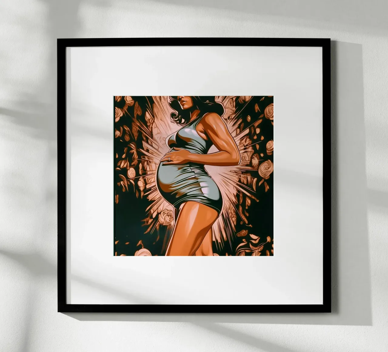 "Bloom" - Ritratto femminile in stile romanzo grafico moderno poster da Synthaira