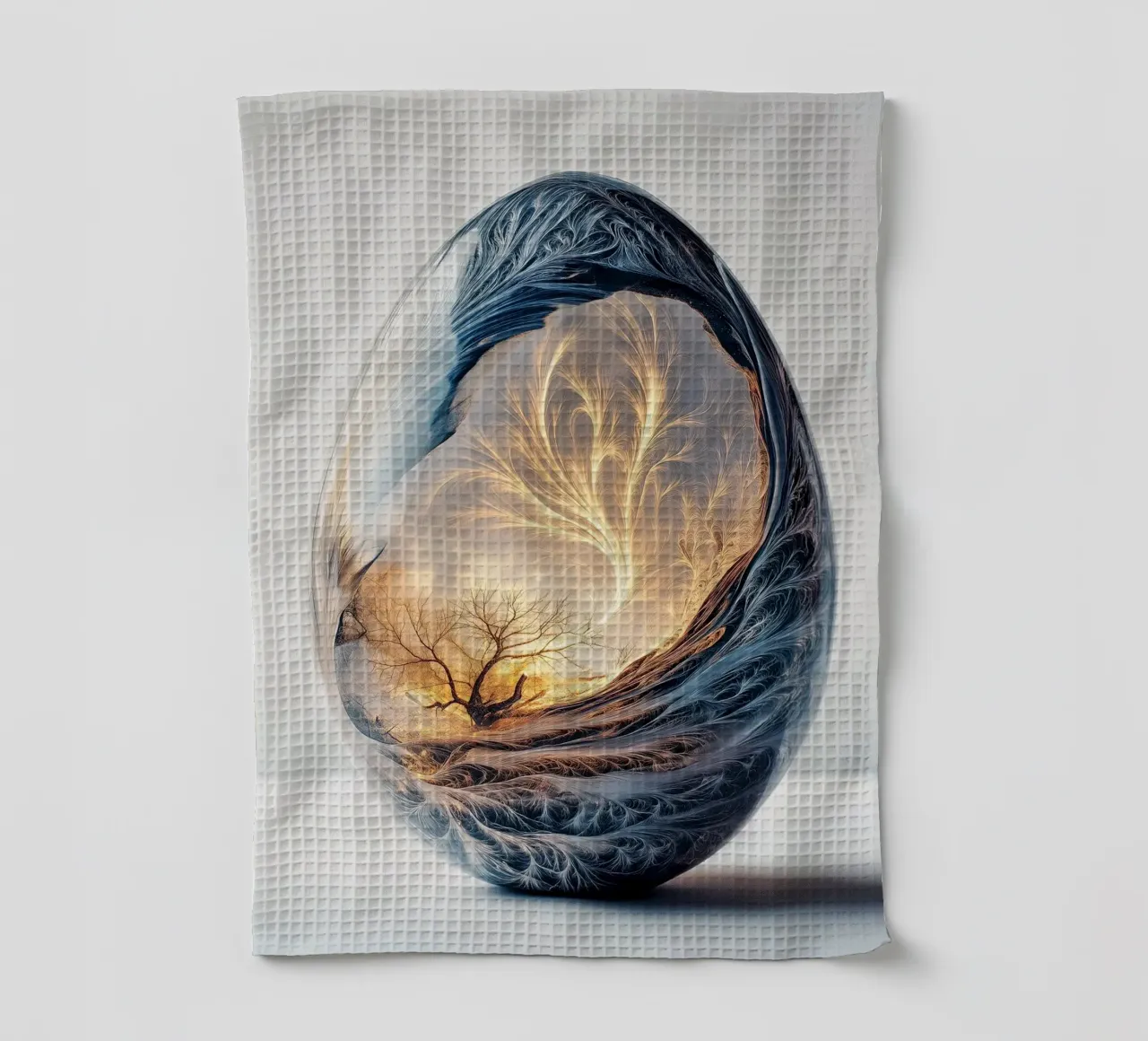 "Genesis" - Surreal Fantasy Art Print | Tree of Life Egg (Œuf de l'arbre de vie) torchon de Synthaira