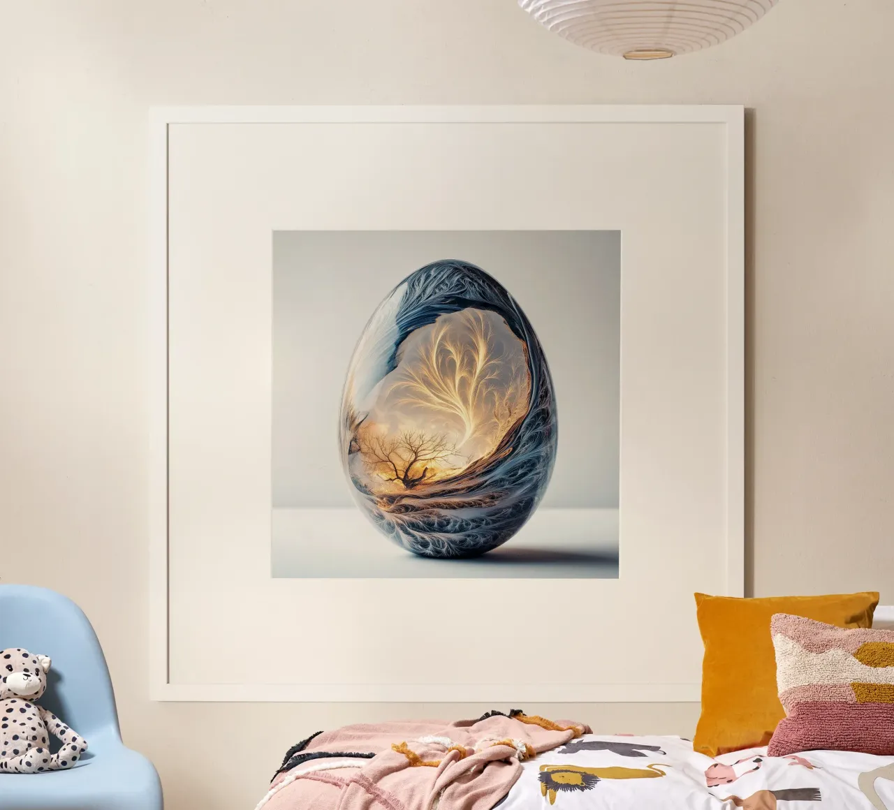 "Genesis" - Surreal Fantasy Art Print | Tree of Life Egg (Œuf de l'arbre de vie) poster de Synthaira