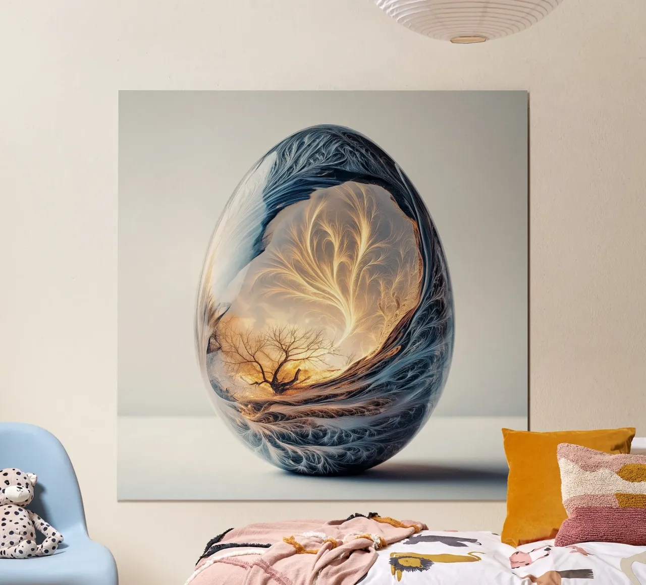"Genesis" - Surreal Fantasy Art Print | Tree of Life Egg (Œuf de l'arbre de vie) poster de Synthaira