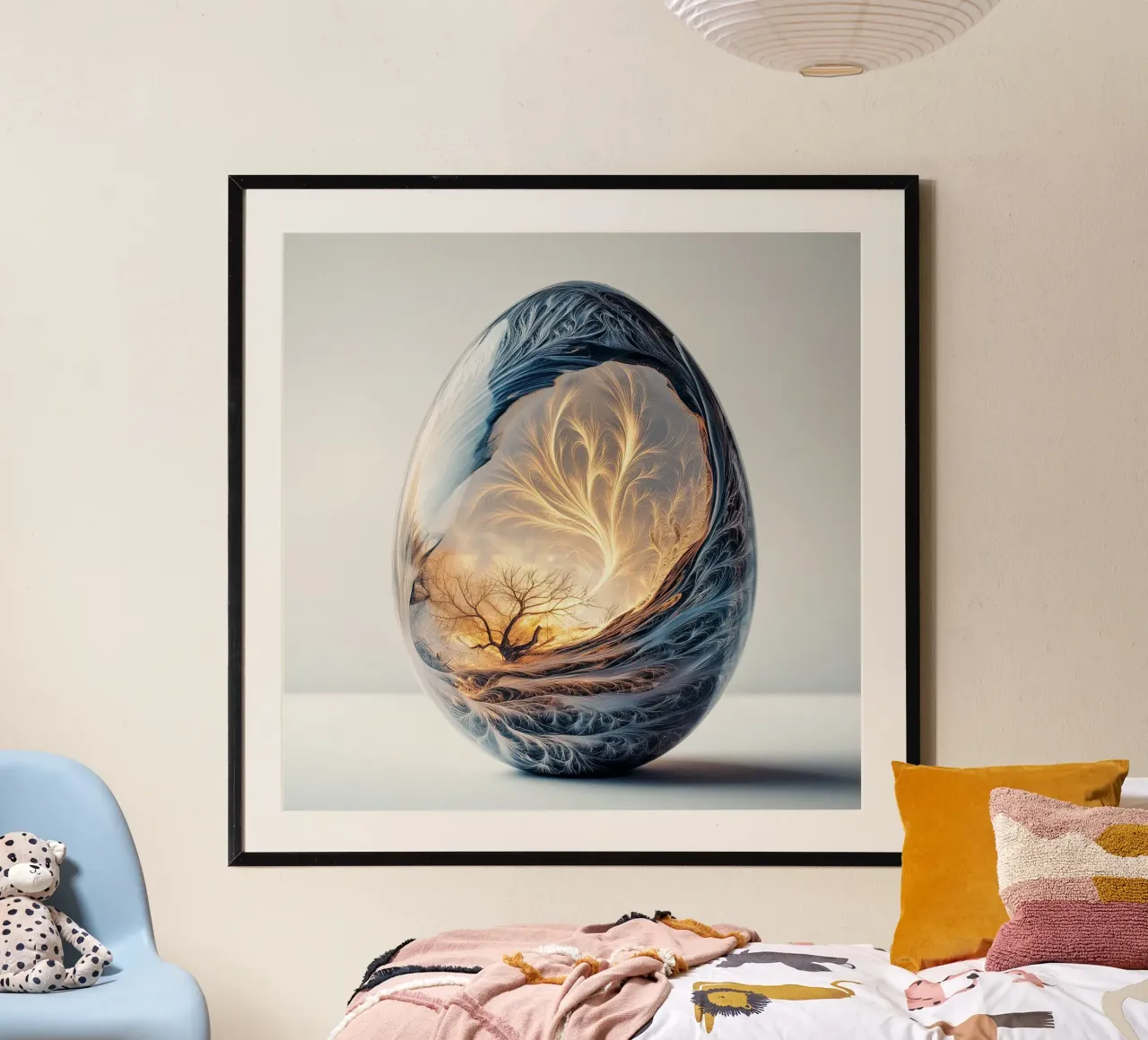 "Genesis" - Surreal Fantasy Art Print | Tree of Life Egg (Œuf de l'arbre de vie) poster de Synthaira