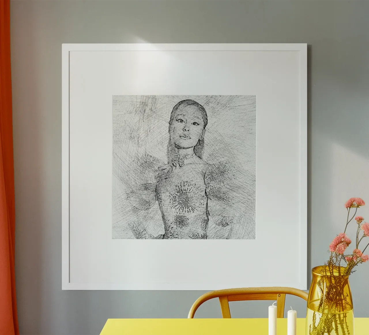 Ariana Grande Scetch poster con telaio in legno da Trinara