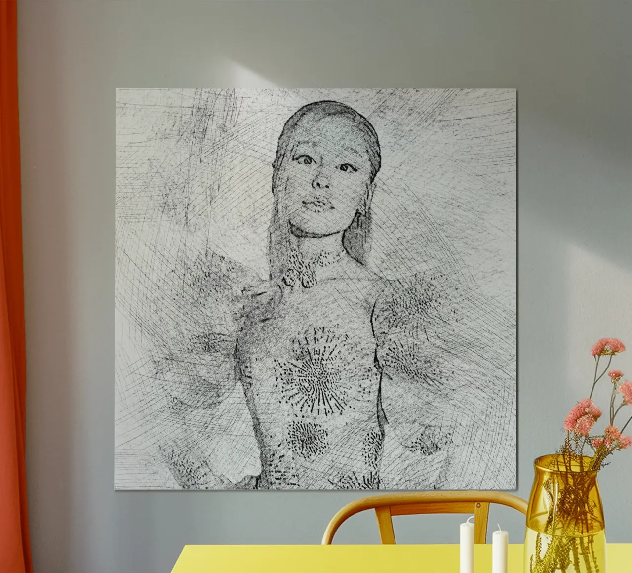 Ariana Grande Scetch poster con telaio in legno da Trinara