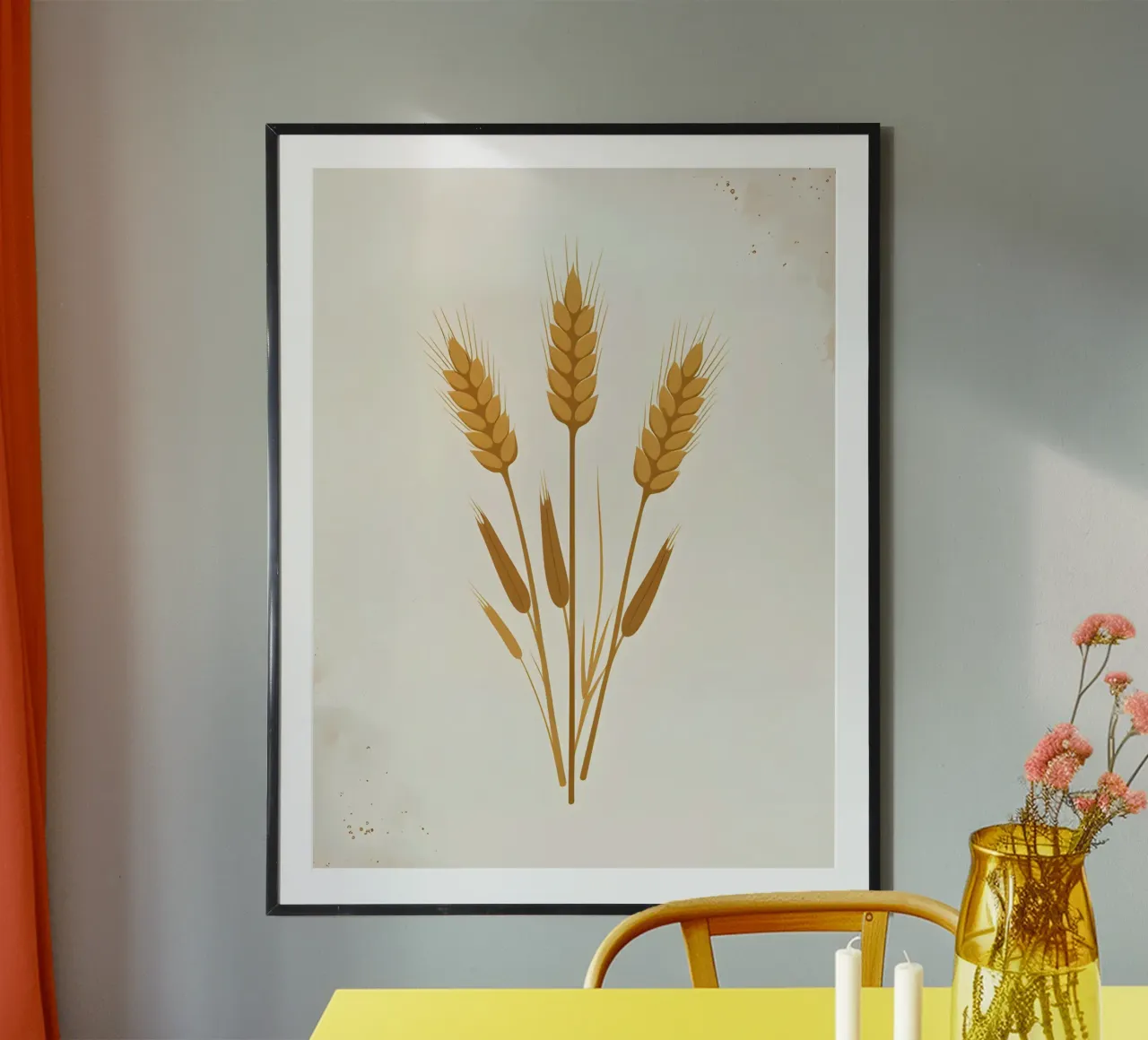 Getrocknete Weizenstängel Poster mit Kunststoffrahmen von The Green Room