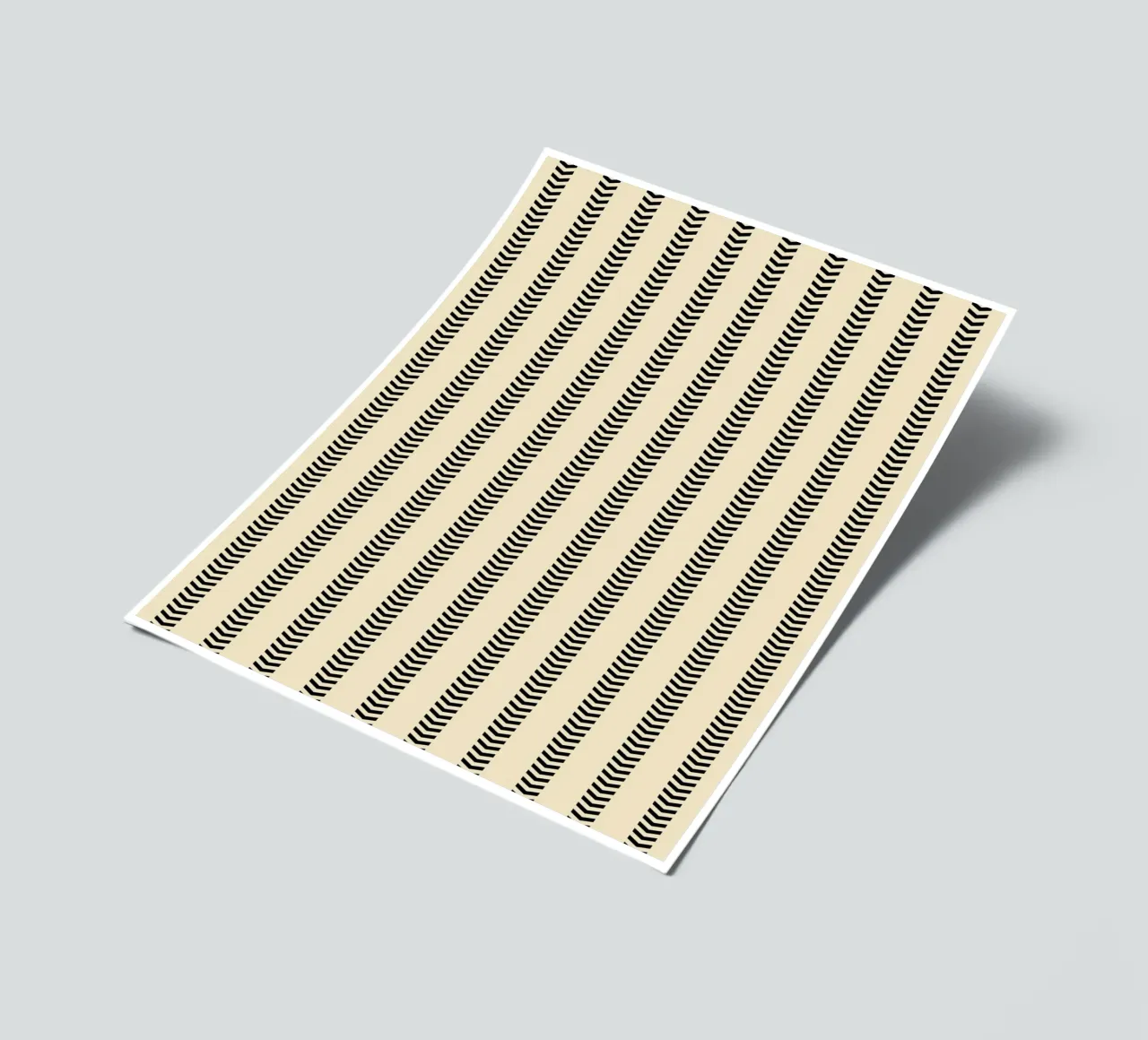 Minimal Basic Mudcloth Frecce a strisce | Nero su Beige foglio adesivo da Beauty in Simplicity