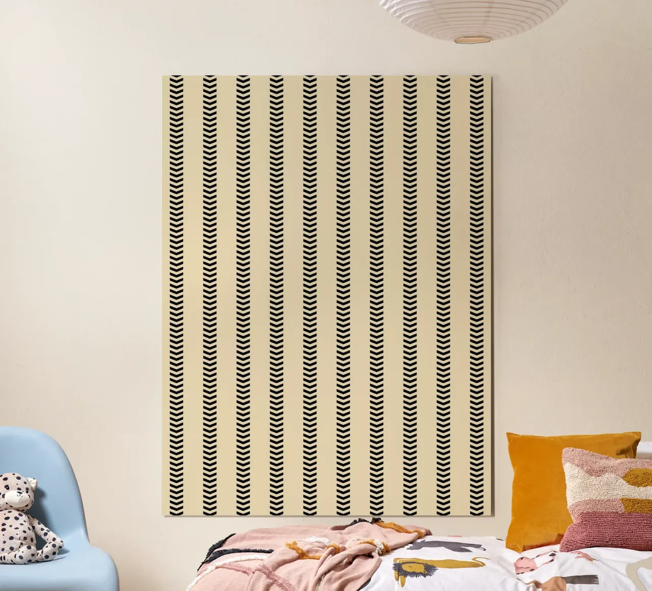 Minimal Basic Mudcloth Gestreifte Pfeile | Schwarz auf Beige Poster von Beauty in Simplicity