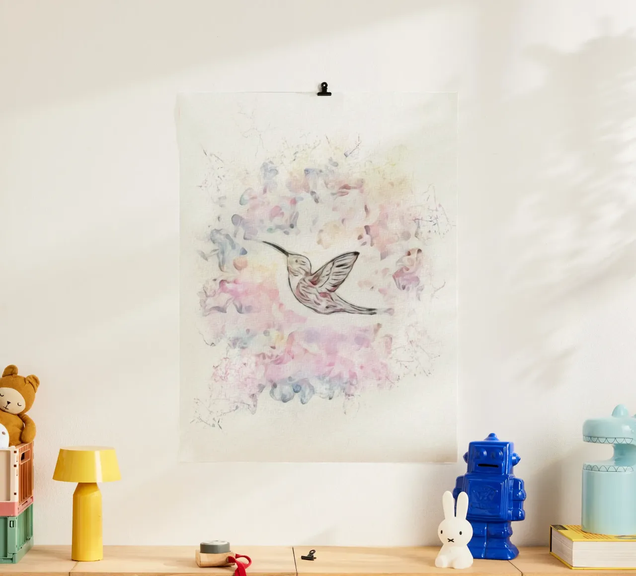 Illustrazione di colibrì poster da dan band