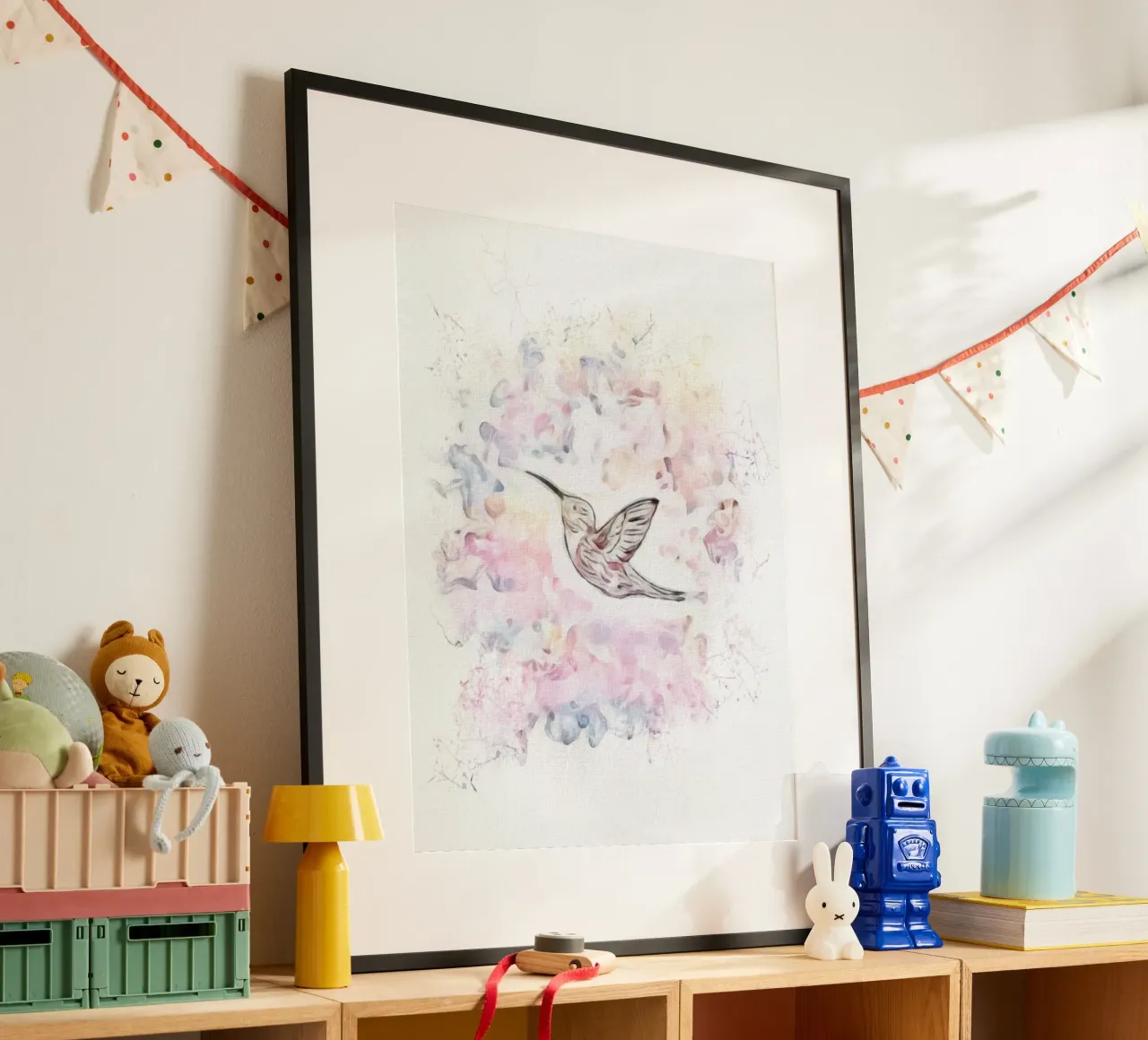 Illustrazione di colibrì poster da dan band