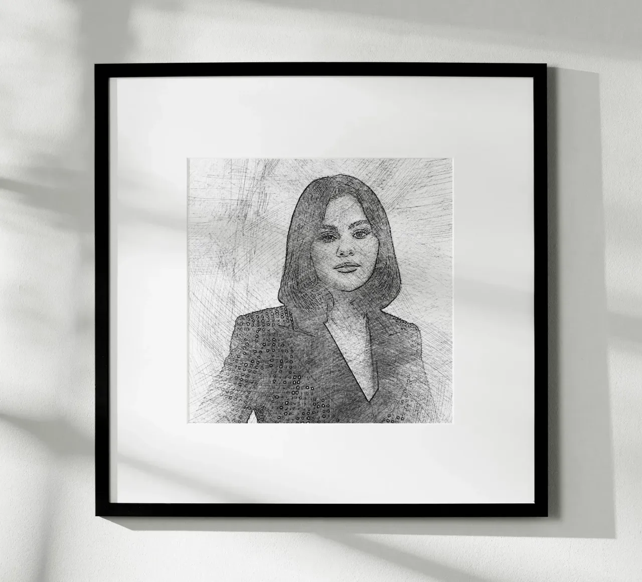 Selena Gomez - Scetch poster con telaio in legno da Trinara