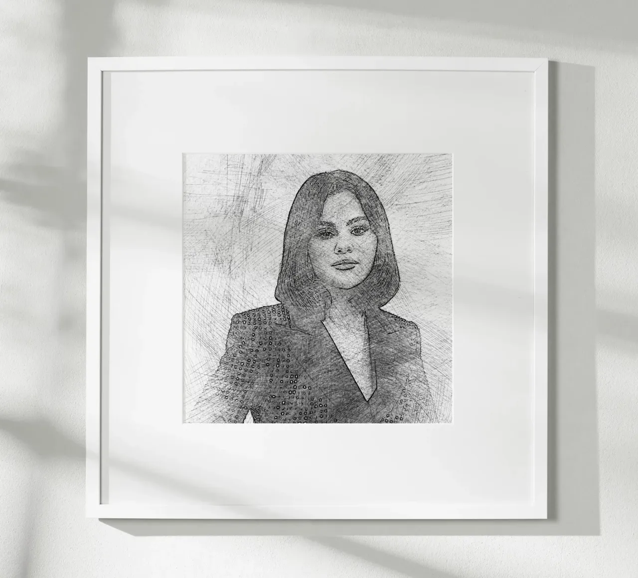 Selena Gomez - Scetch poster con telaio in legno da Trinara
