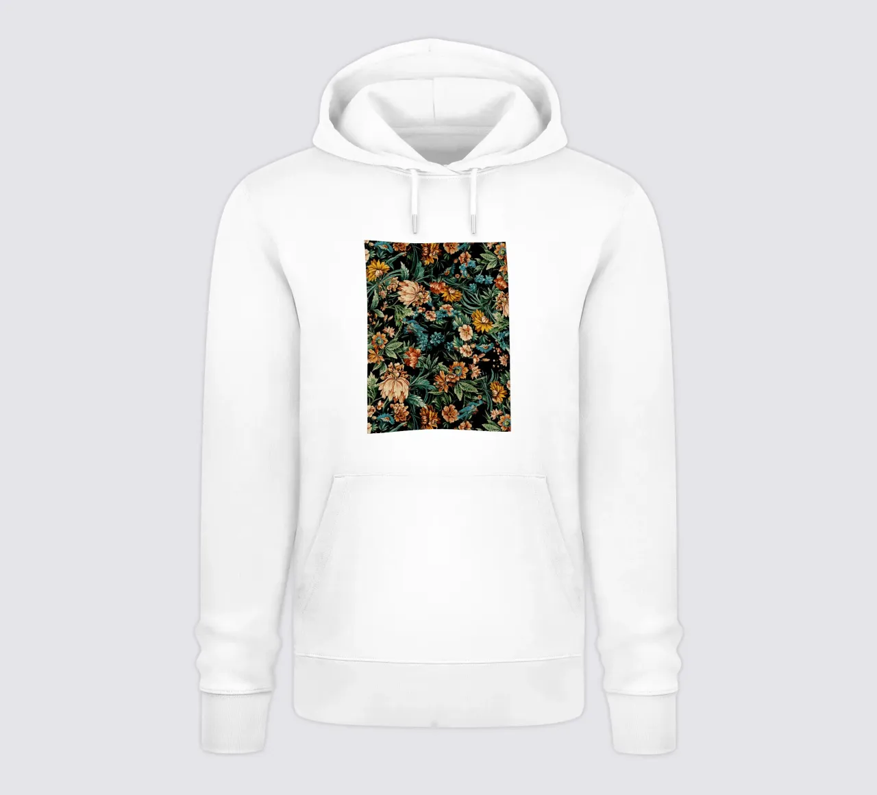 Floral and Birds Pattern felpa con cappuccio da burcukorkmazyurek
