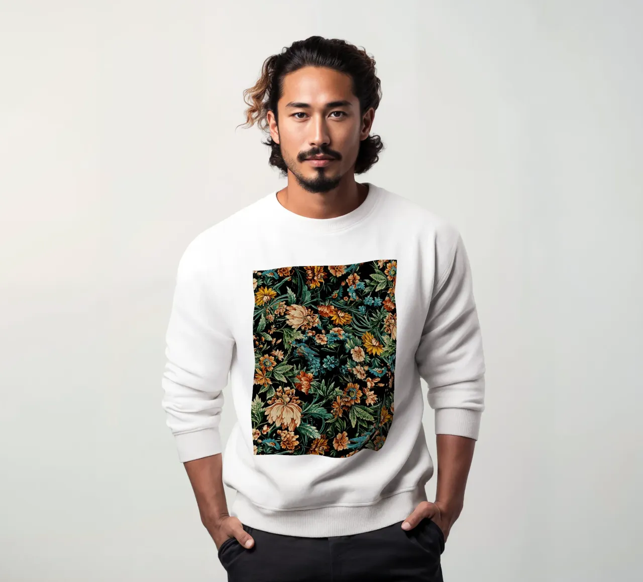 Floral and Birds Pattern felpa da burcukorkmazyurek