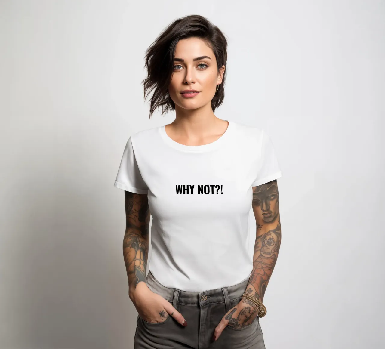 Why not?! simple Text t-shirt da donna da RB-Quotes