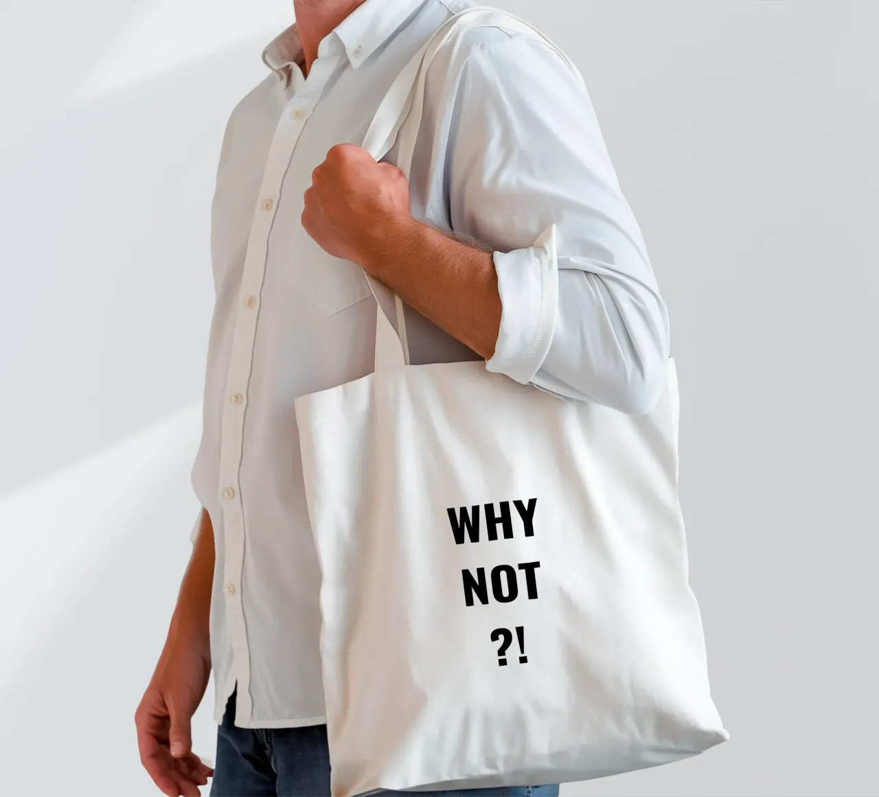 Why not?! simple Text borsa in juta da RB-Quotes
