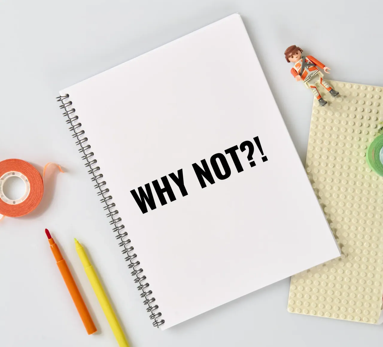 Why not?! simple Text spiral notebook by RB-Quotes