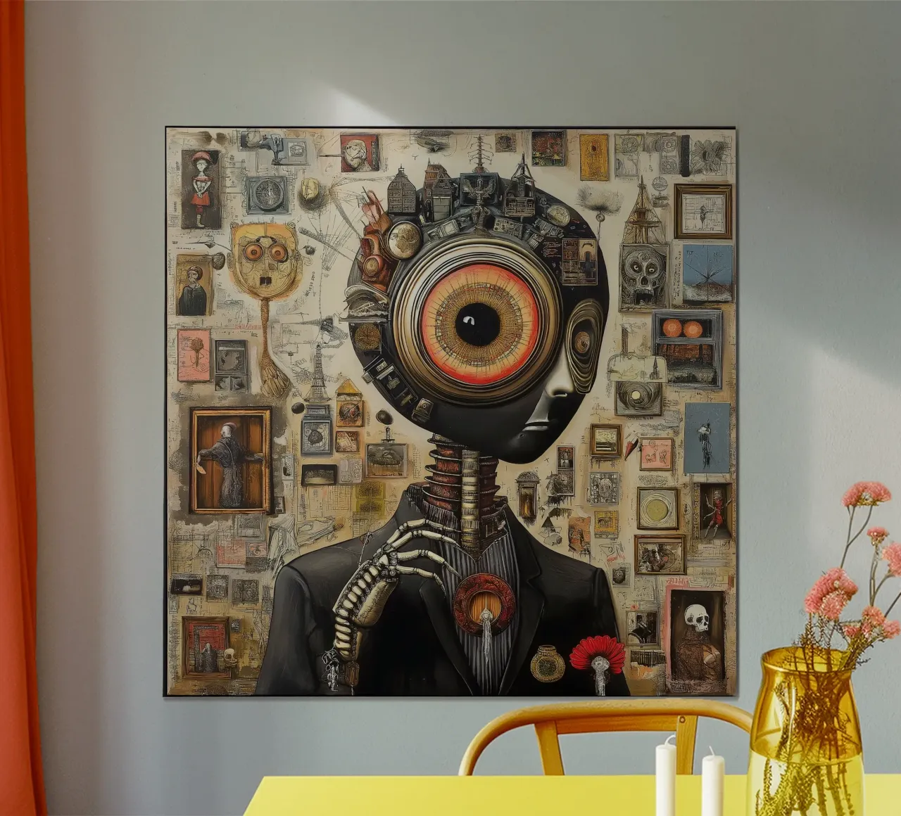 "The Observer" - Poster steampunk del "Gabinetto delle Curiosità poster con telaio in legno da Synthaira