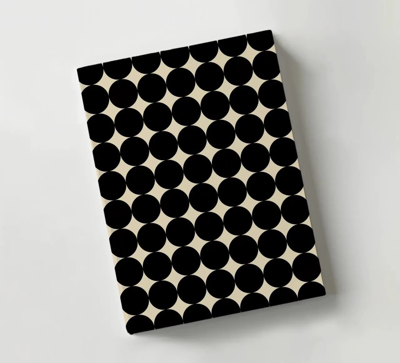 Minimal Geometric Scandi Circle Pattern | Black on Beige notebook by Beauty in Simplicity