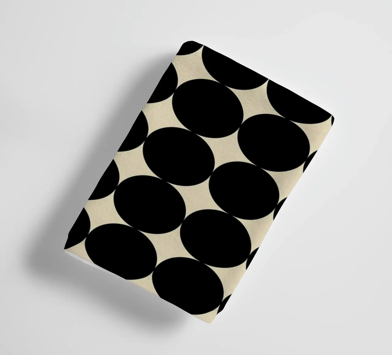Minimal Geometric Scandi Circle Pattern | Black on Beige towel by Beauty in Simplicity