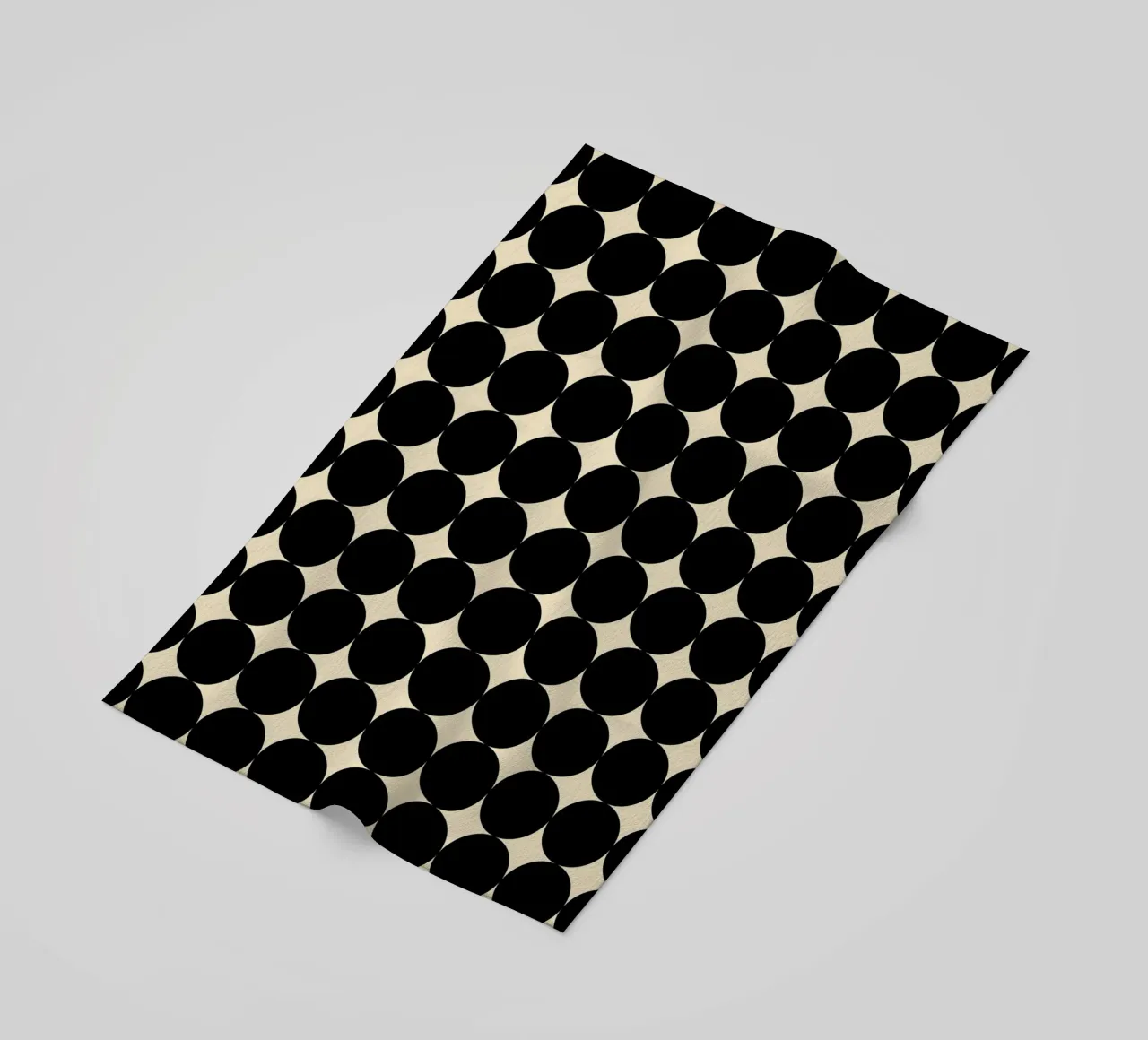 Minimal Geometric Scandi Circle Pattern | Black on Beige beach towel by Beauty in Simplicity