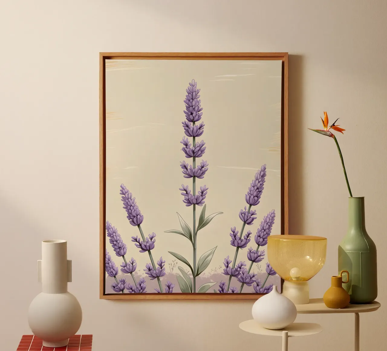 Rametto di lavanda tela con Cornice a cassetta da The Green Room