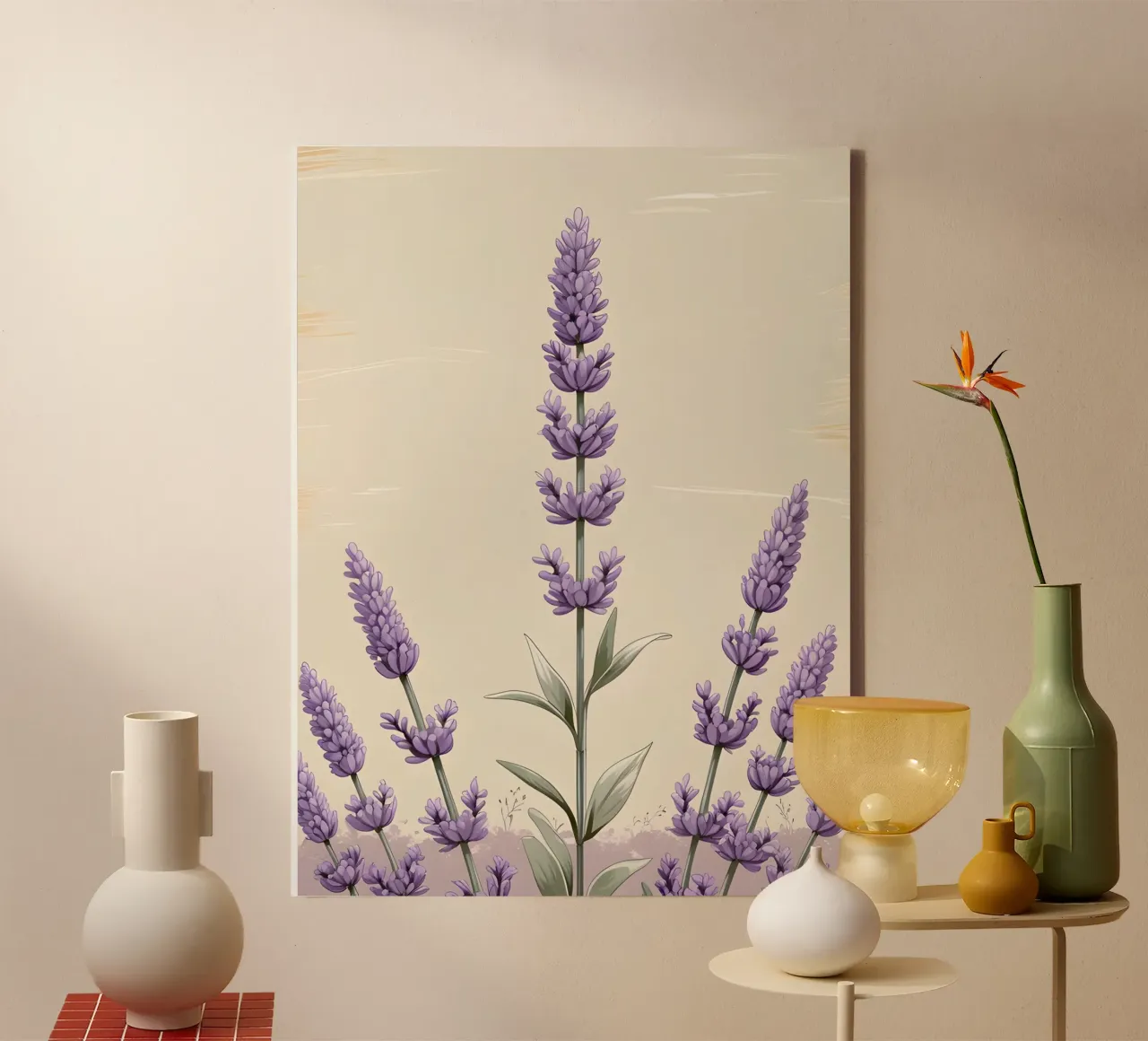 Rametto di lavanda tela con Cornice a cassetta da The Green Room