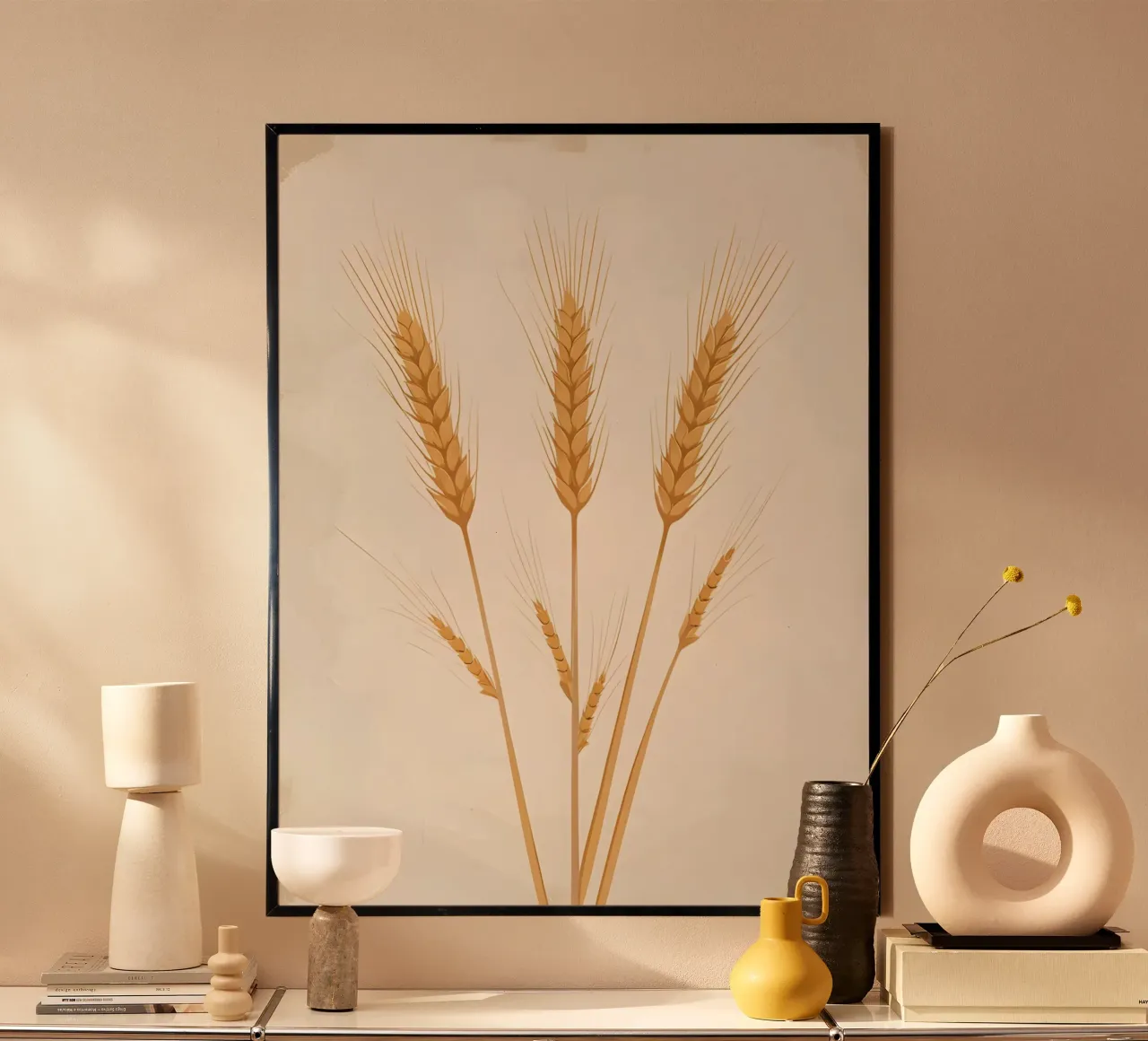 Getrocknete Weizenstängel Poster mit Kunststoffrahmen von The Green Room