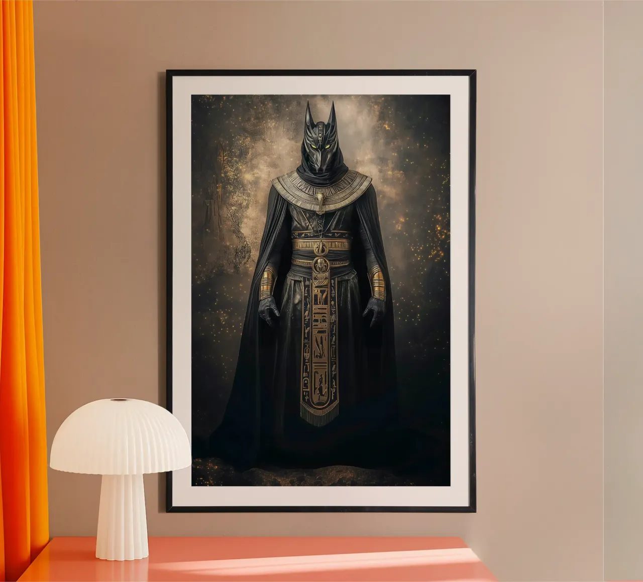 "Anubis, The Judge" - Egyptian God Dark Fantasy Art Print poster by Synthaira