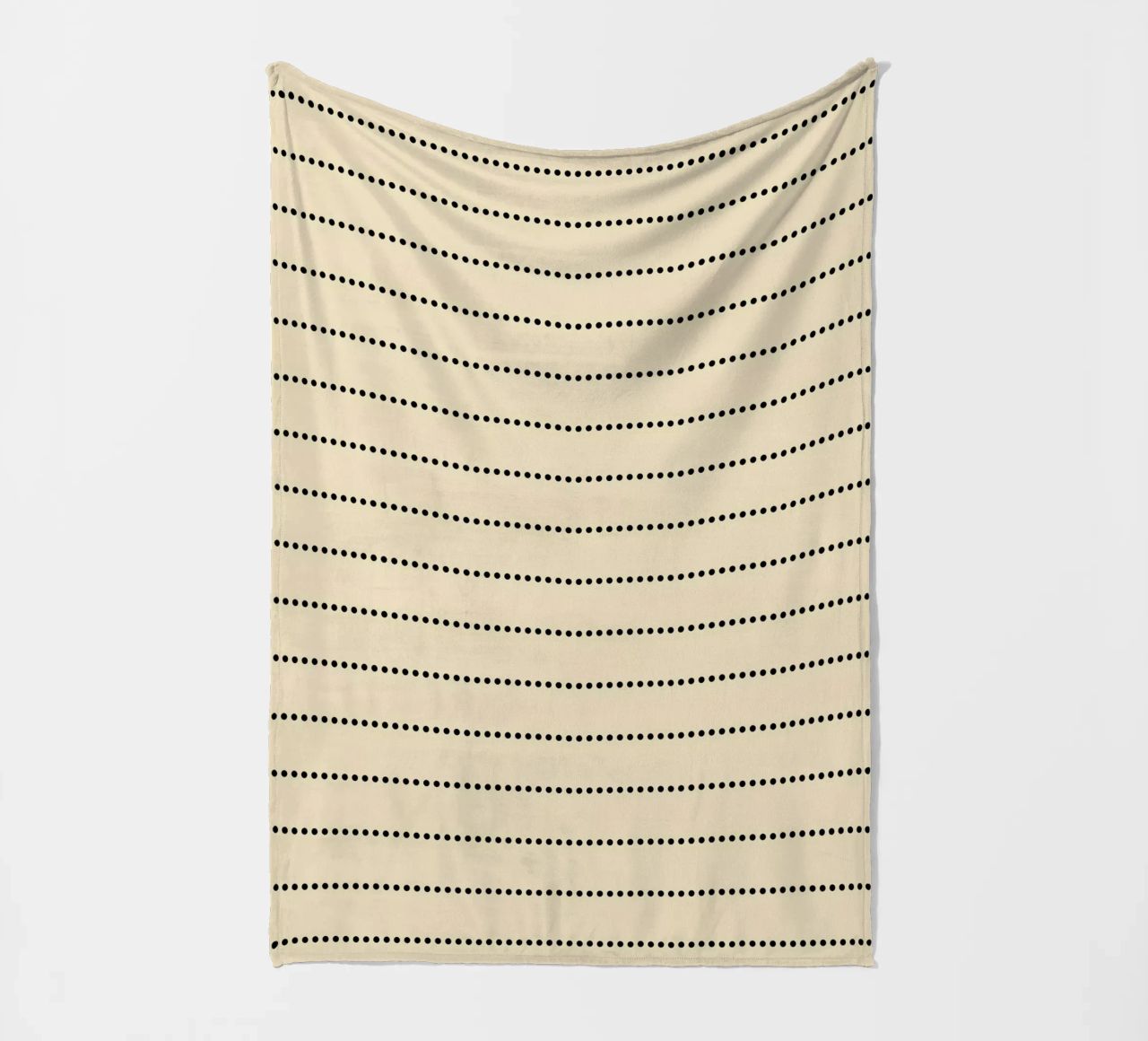 Minimal Scandinavian Basic Strisce a pois | Nero su Beige coperta in pile da Beauty in Simplicity
