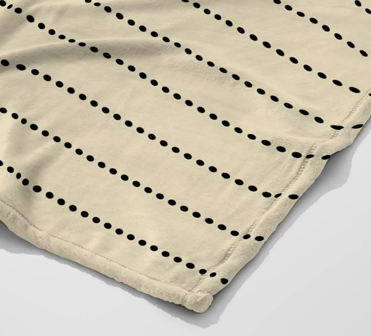 Minimal Scandinavian Basic Strisce a pois | Nero su Beige coperta in pile da Beauty in Simplicity