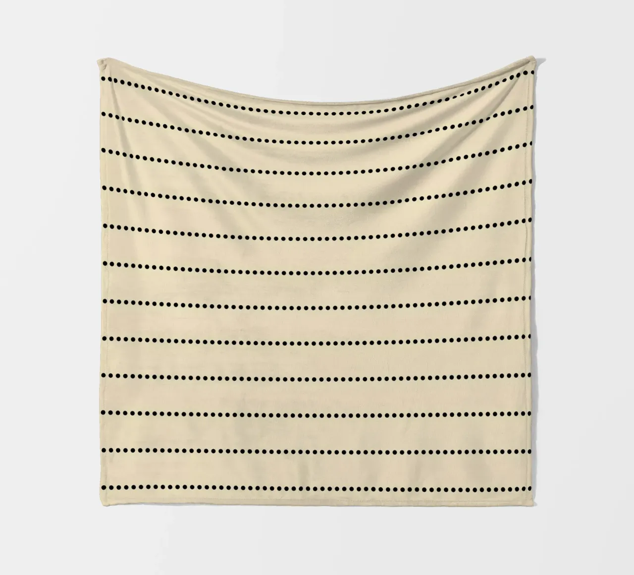 Minimal Scandinavian Basic Strisce a pois | Nero su Beige coperta in pile da Beauty in Simplicity