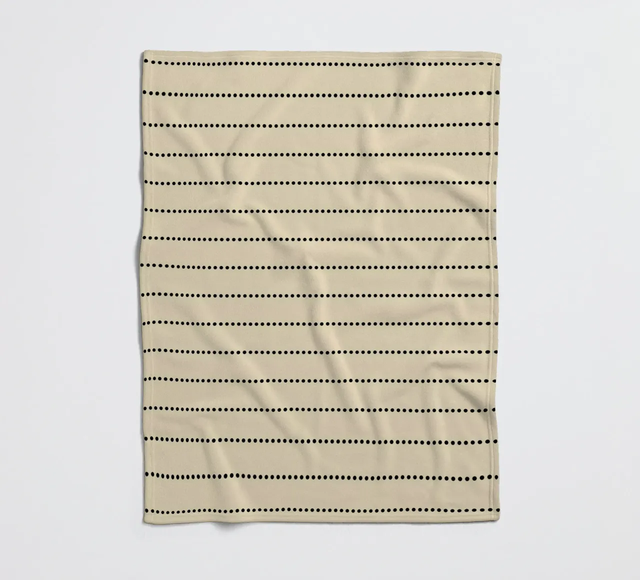 Minimal Scandinavian Basic Dotted Stripes | Black on Beige fleece blanket by Beauty in Simplicity