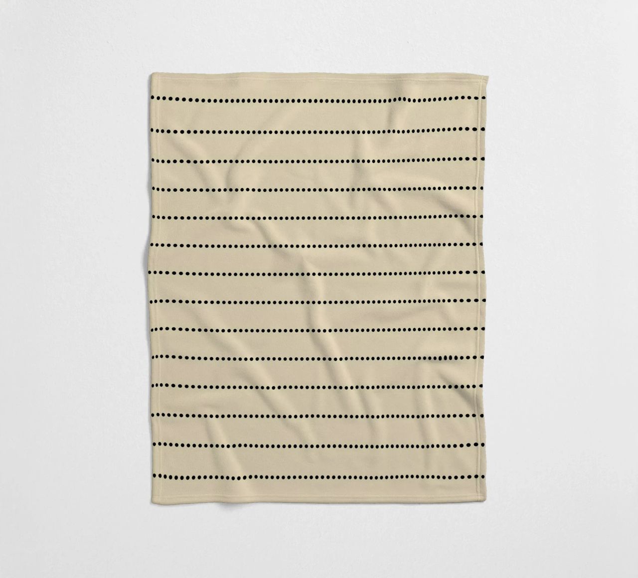Minimal Scandinavian Basic Strisce a pois | Nero su Beige coperta in pile da Beauty in Simplicity