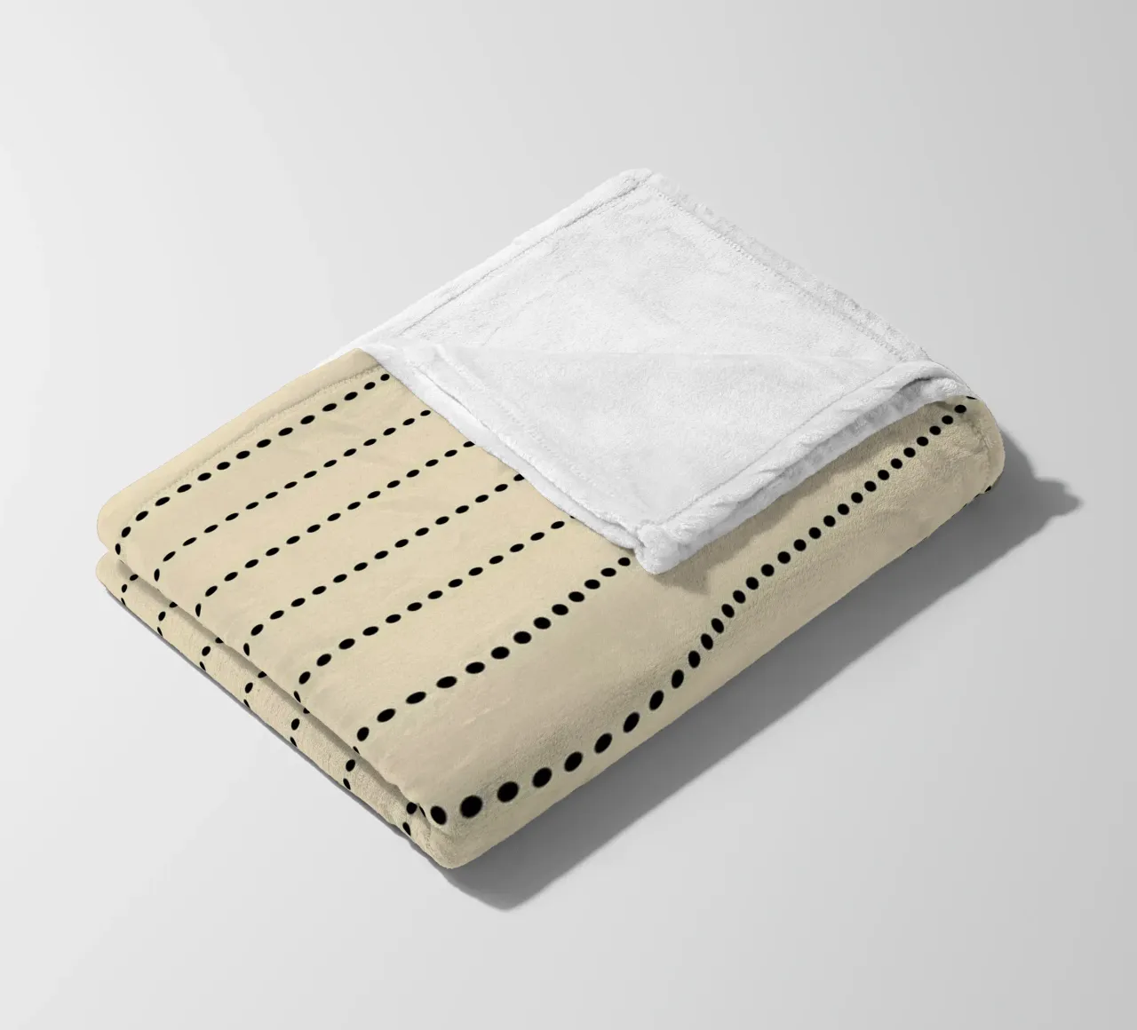 Minimal Scandinavian Basic Strisce a pois | Nero su Beige coperta in pile da Beauty in Simplicity