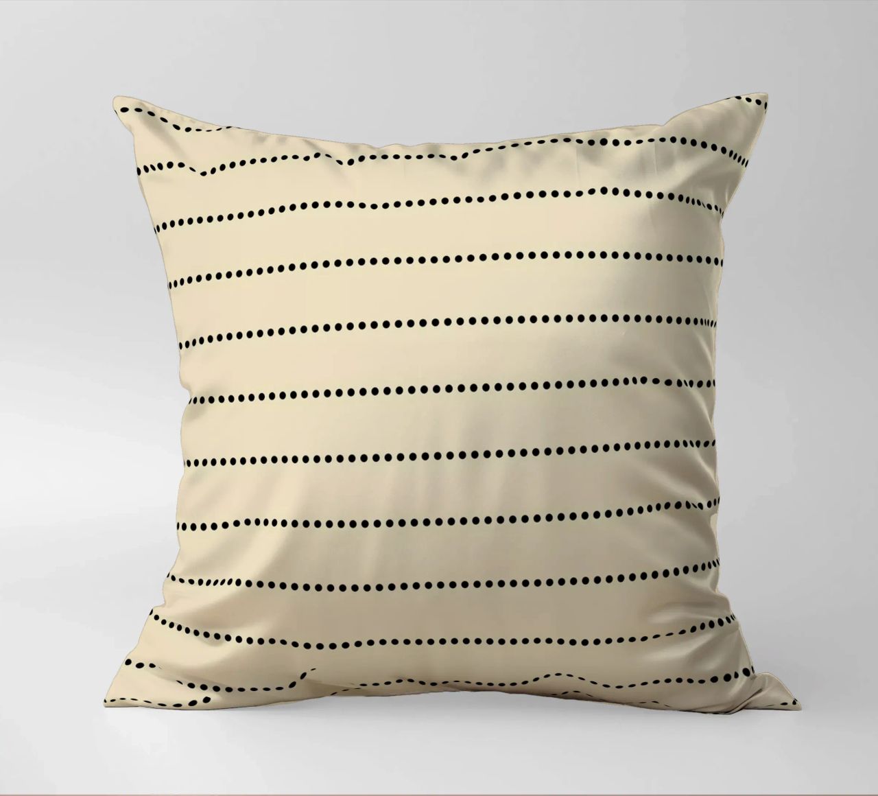 Minimal Scandinavian Basic Strisce a pois | Nero su Beige cuscino da Beauty in Simplicity