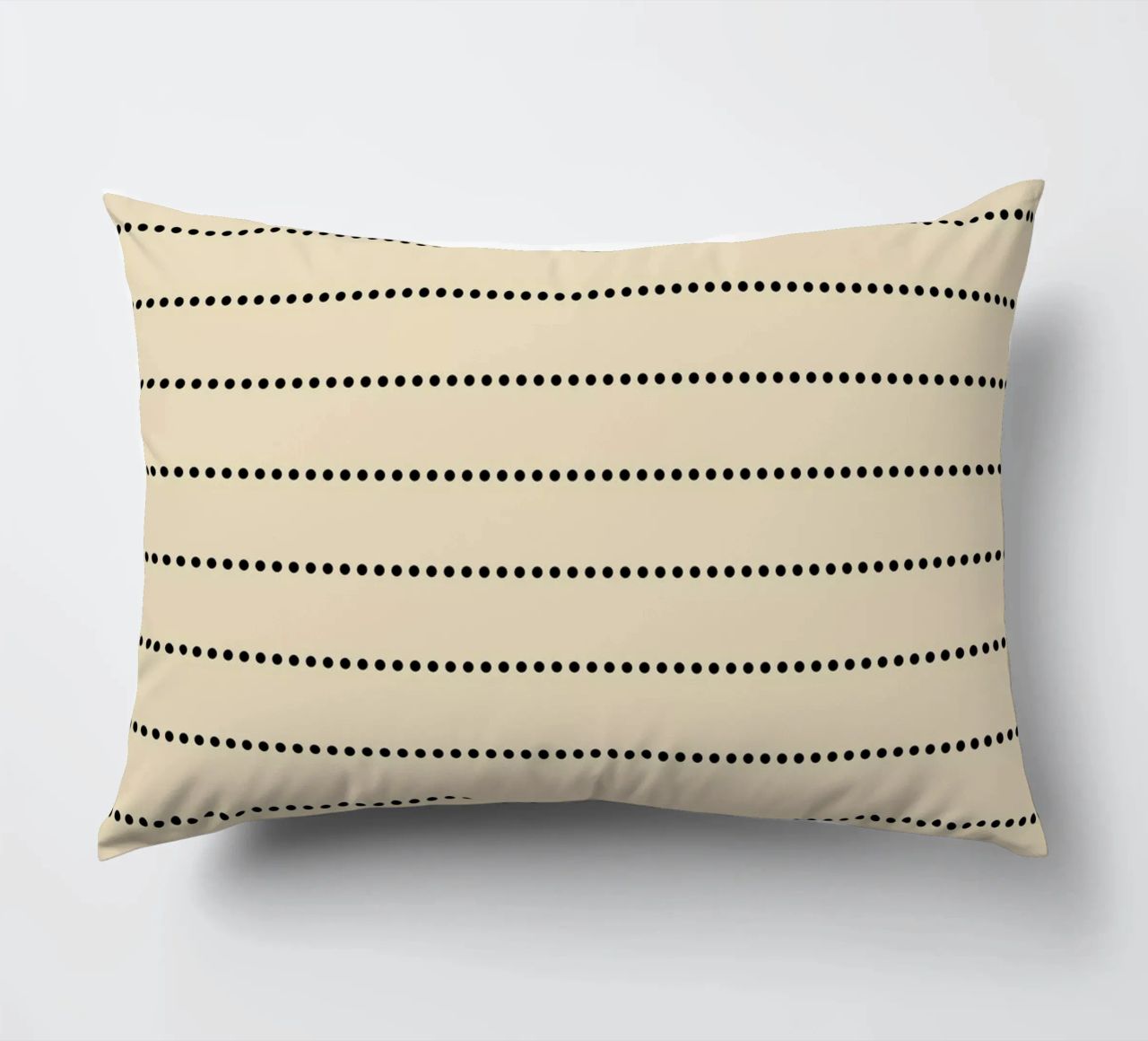 Minimal Scandinavian Basic Strisce a pois | Nero su Beige cuscino da Beauty in Simplicity