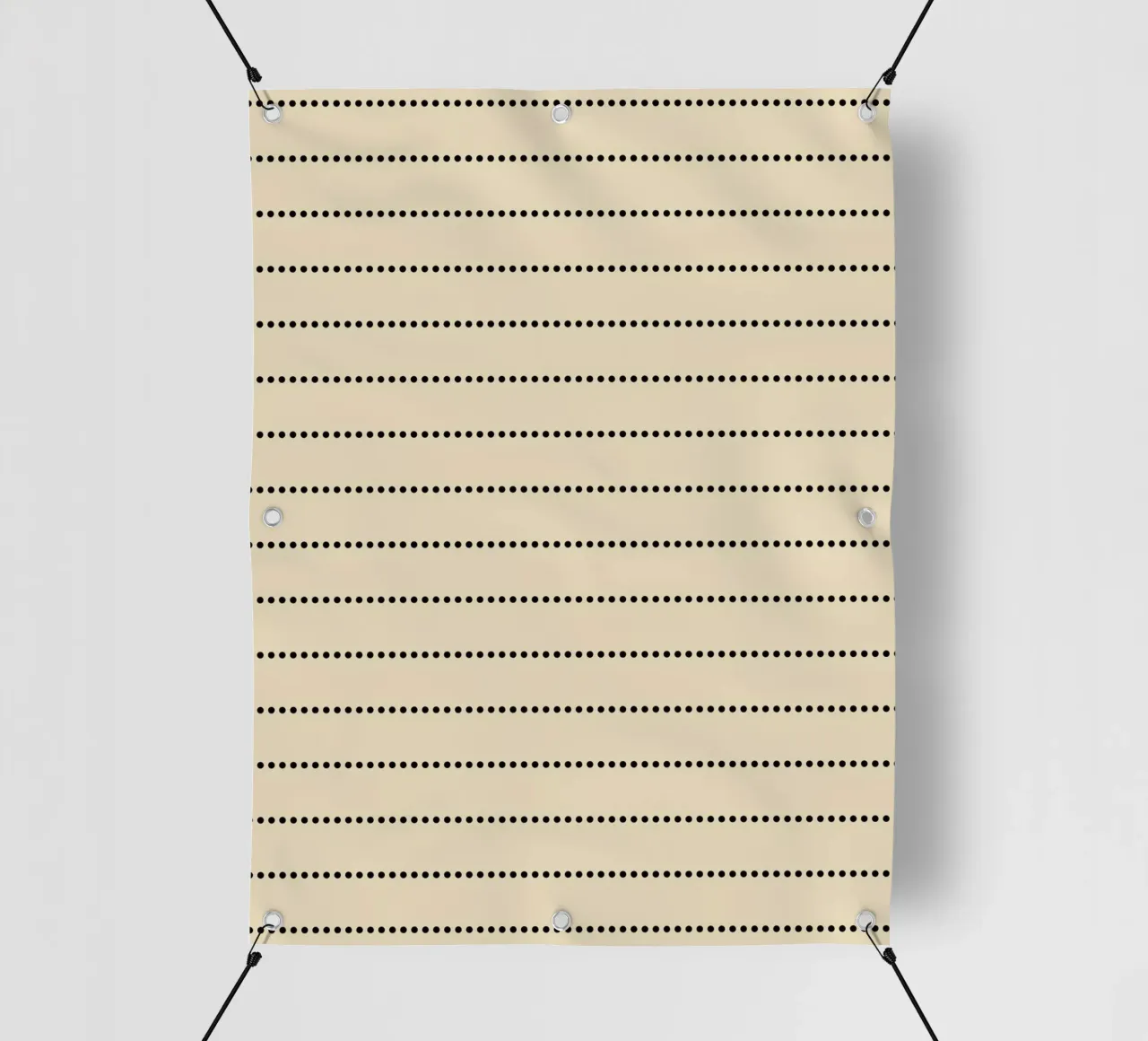 Minimal Scandinavian Basic Strisce a pois | Nero su Beige telo in pvc da Beauty in Simplicity