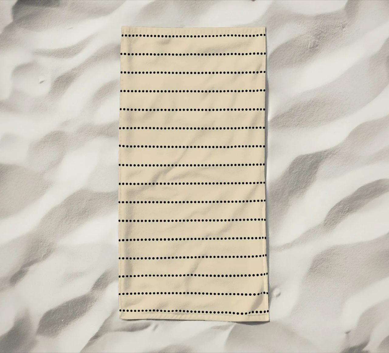 Minimal Scandinavian Basic Strisce a pois | Nero su Beige telo mare da Beauty in Simplicity