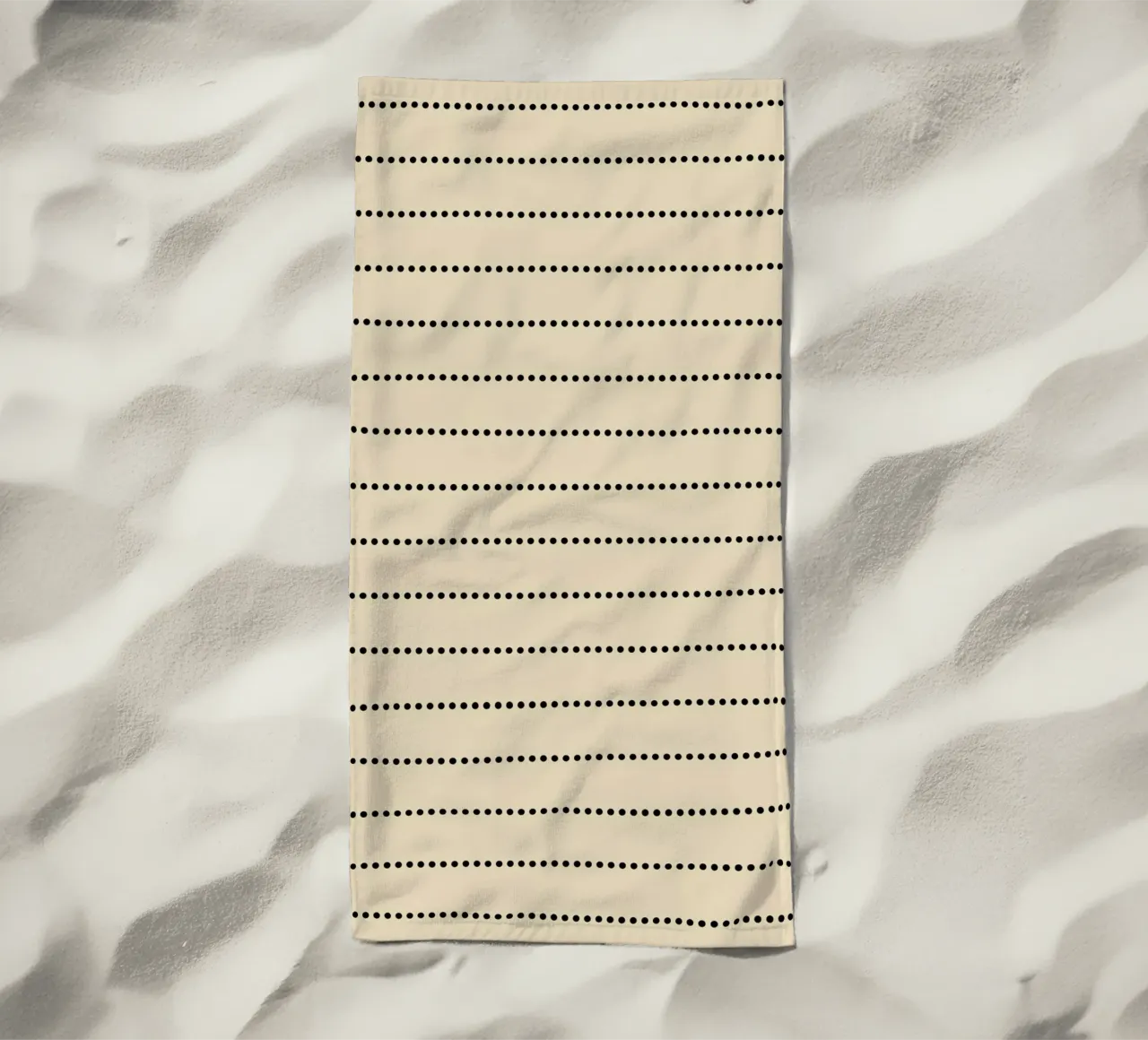 Minimal Scandinavian Basic Strisce a pois | Nero su Beige telo mare da Beauty in Simplicity