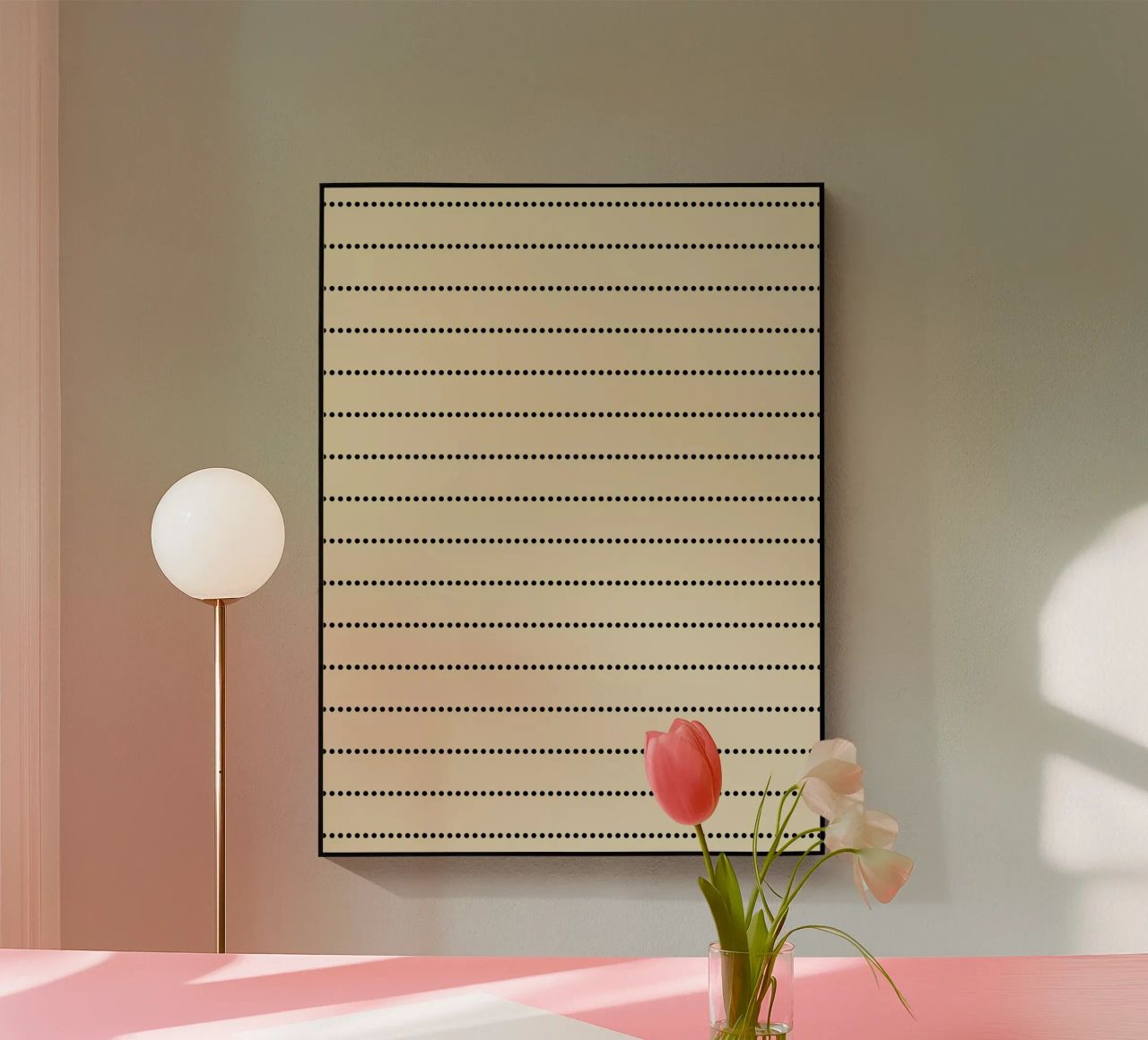 Minimal Scandinavian Basic Strisce a pois | Nero su Beige plexiglass da Beauty in Simplicity